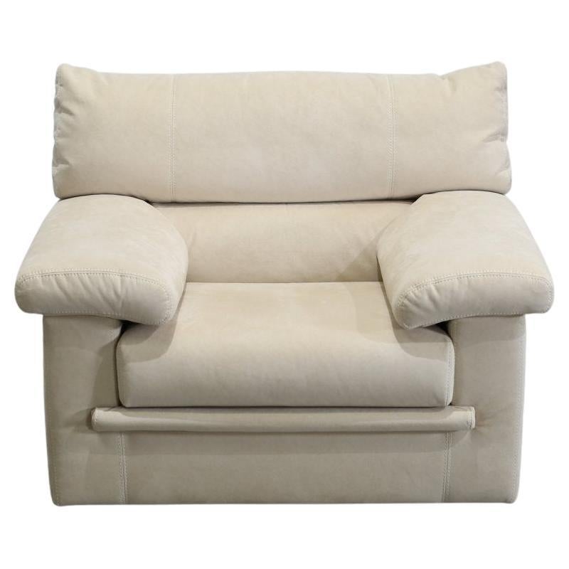 Ligne Roset Cream Suede Pallas Armchair by Claude Brisson For Sale