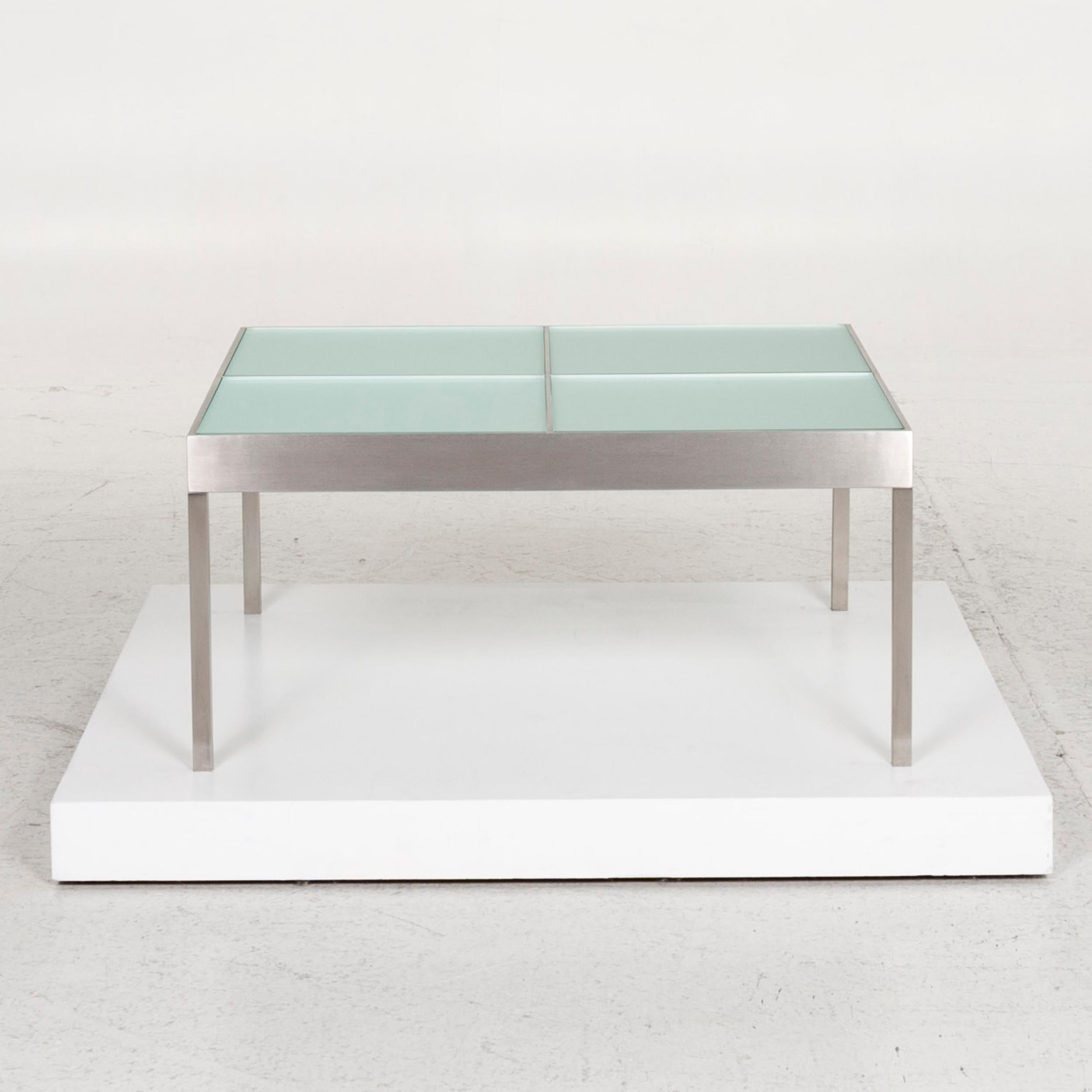 French Ligne Roset Damier Glass Coffee Table Square
