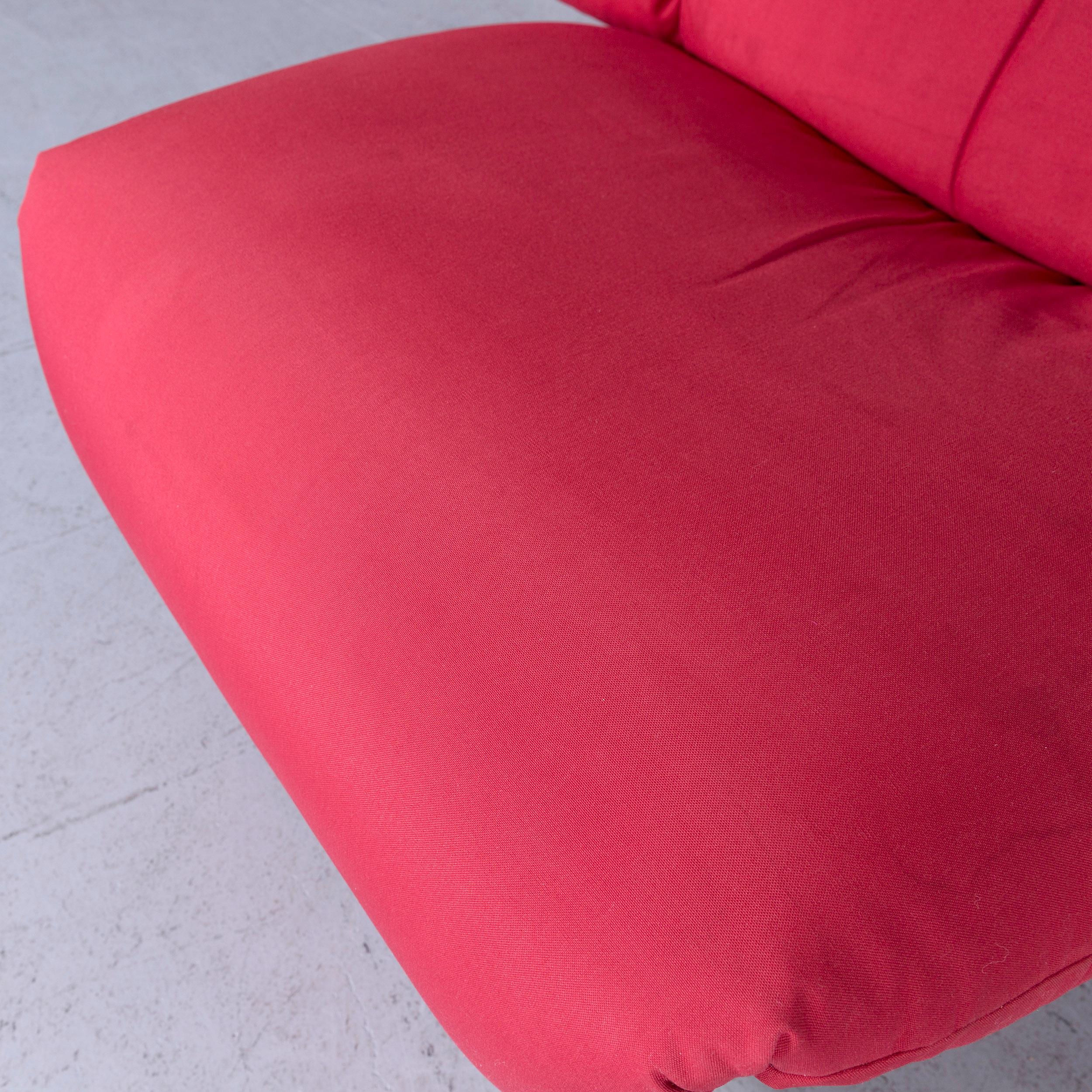 Ligne Roset Designer Fabric Armchair Red One-Seat Chair For Sale 1