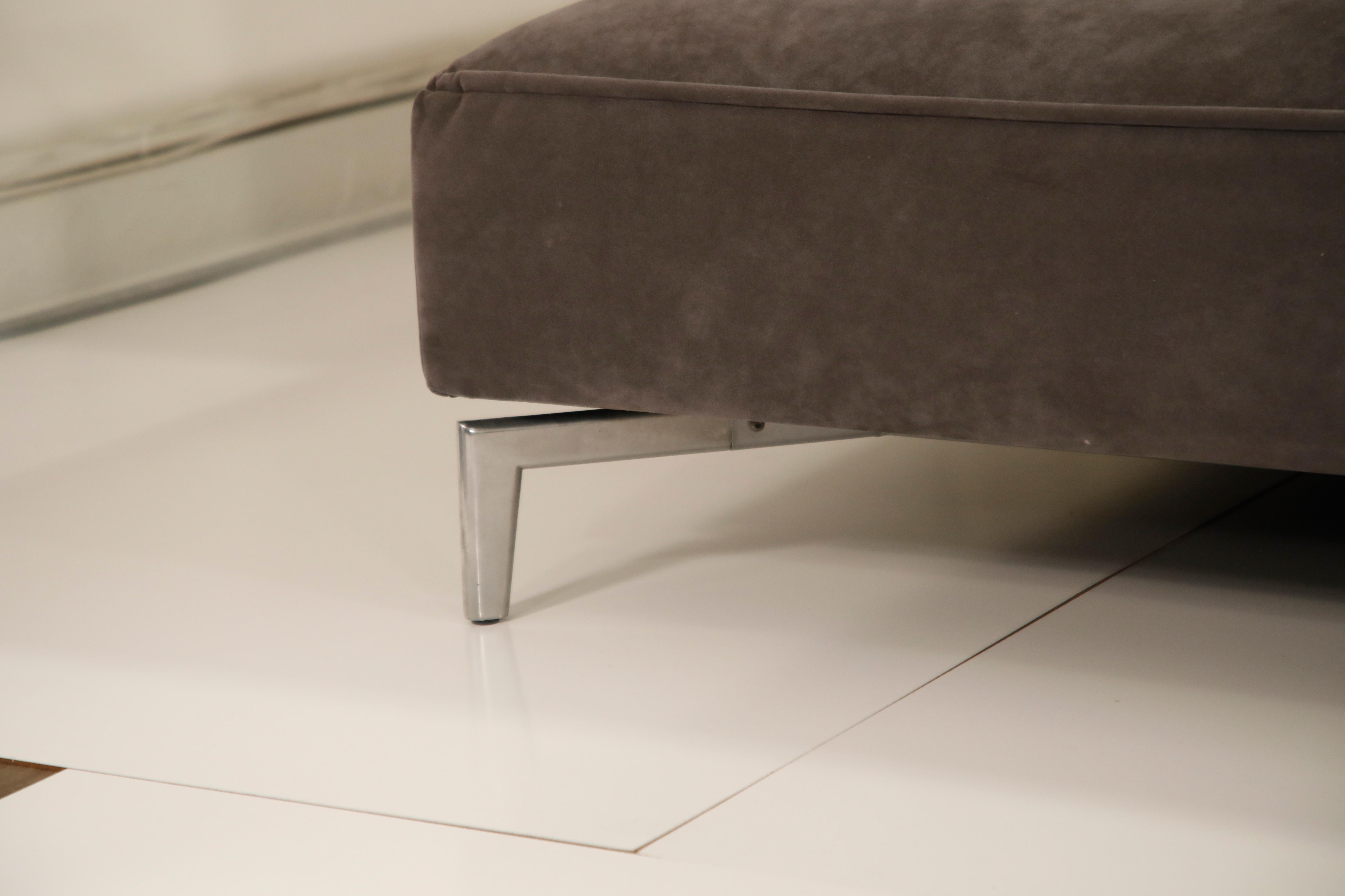 Ligne Roset Doppel-Chaise-Liege aus dunkelgrauem Alcantara-Ultrasuede:: signiert 5