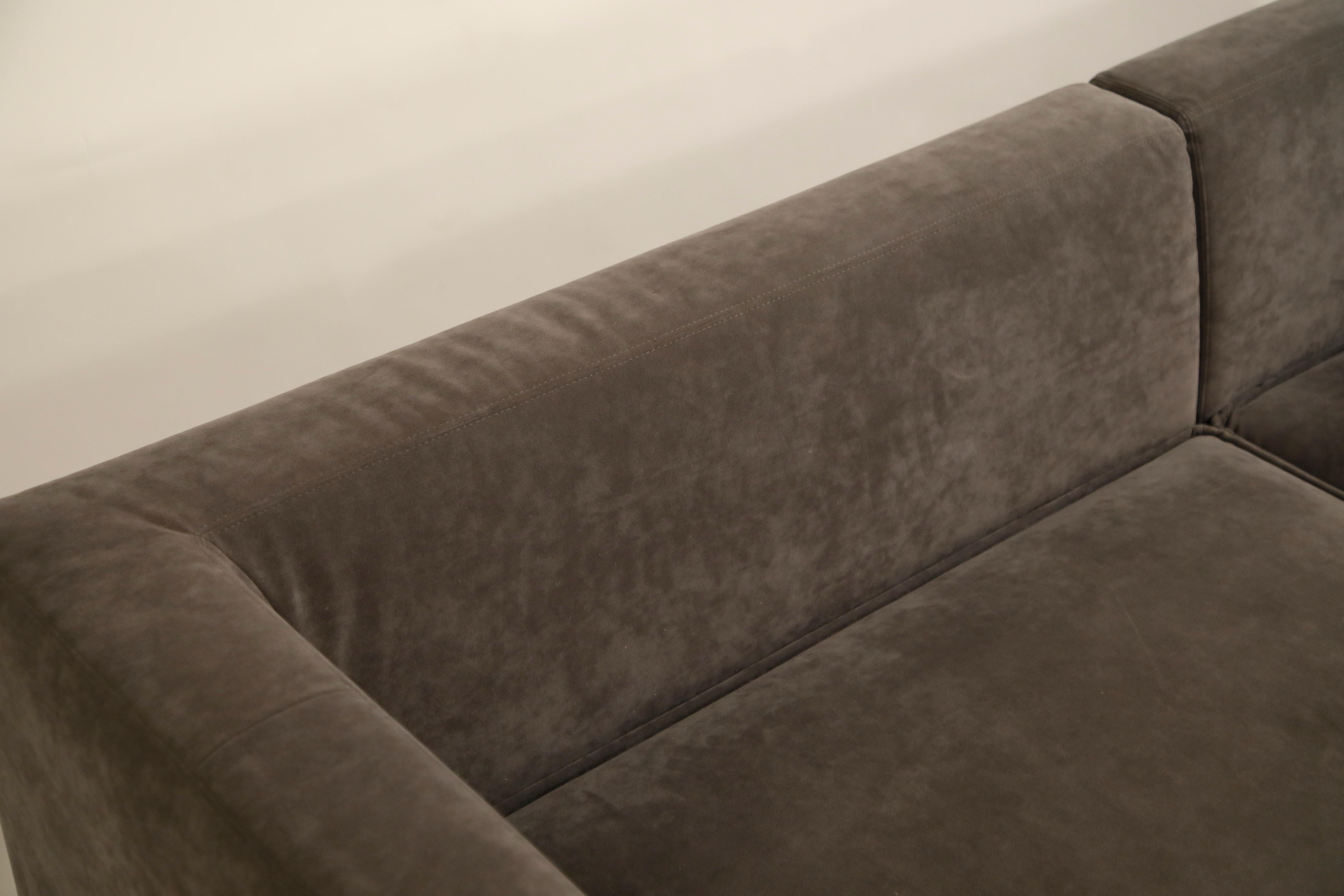 Ligne Roset Doppel-Chaise-Liege aus dunkelgrauem Alcantara-Ultrasuede:: signiert 7