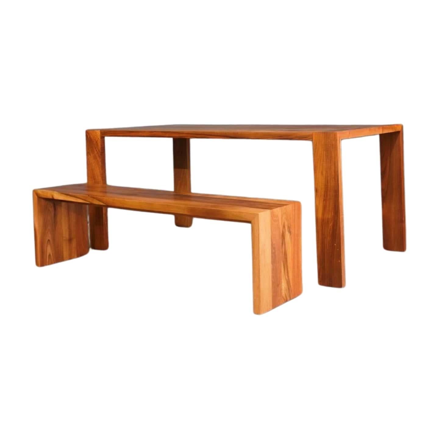Metal Ligne Roset Eaton Dining Table and Bench