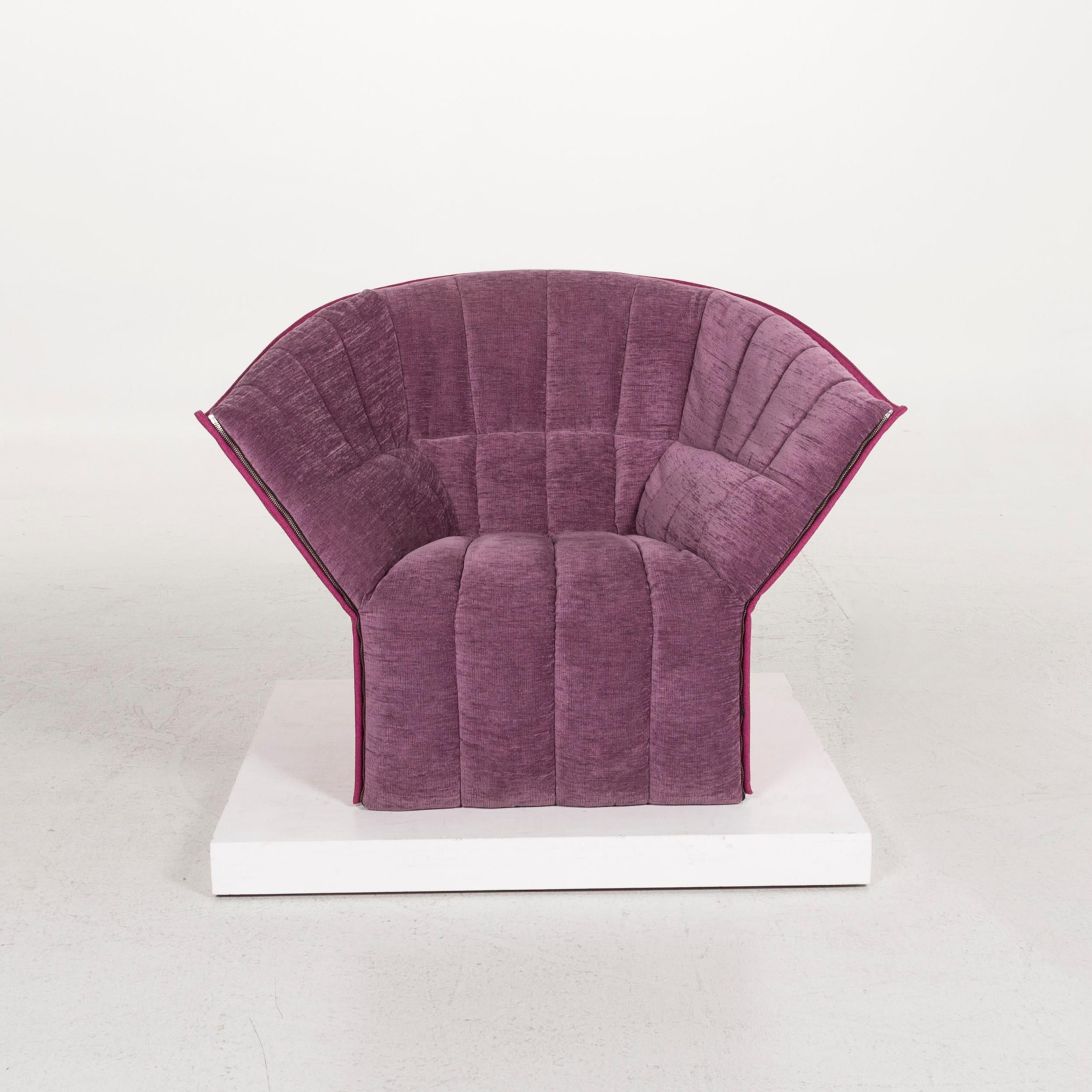 Ligne Roset Fabric Armchair Purple For Sale 1
