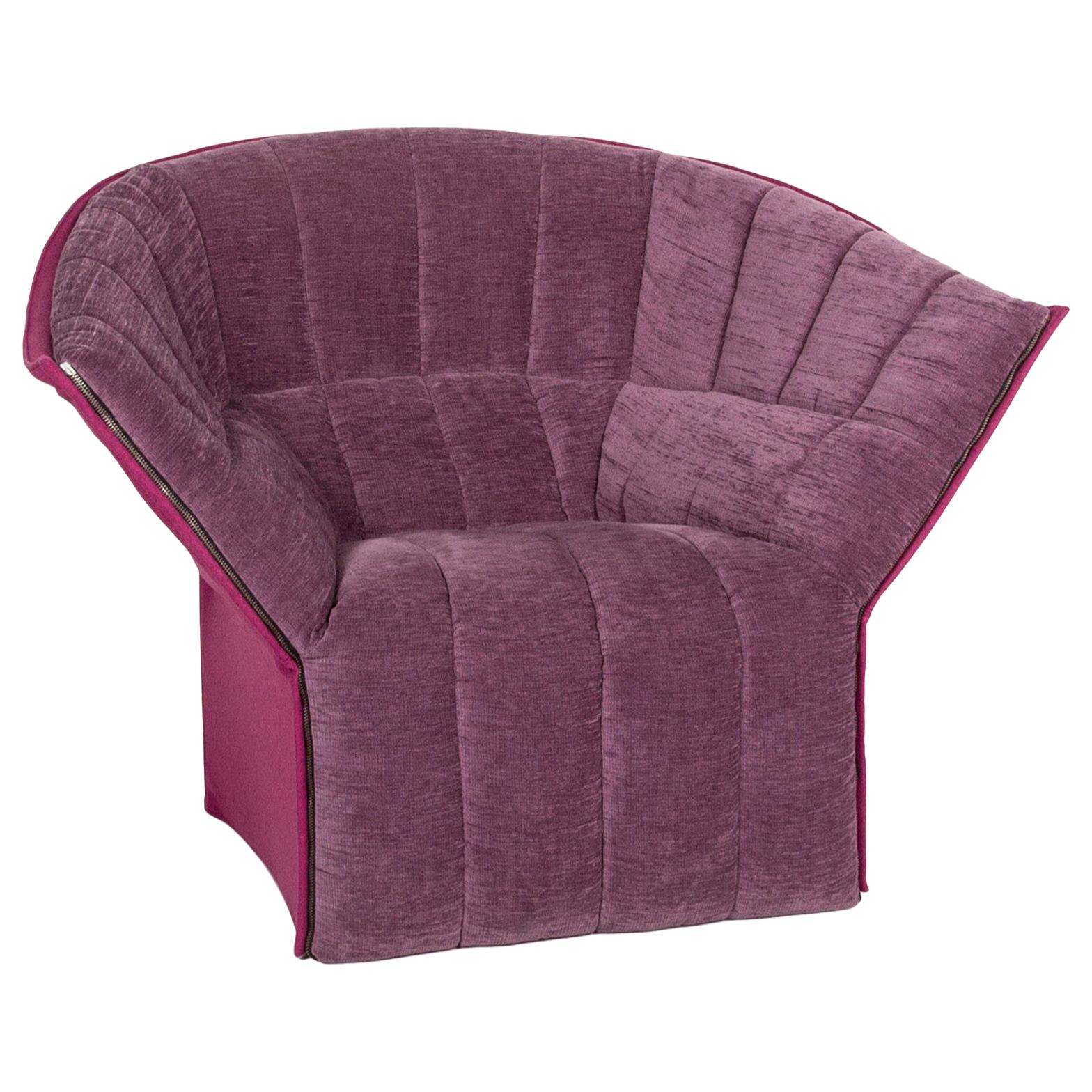 Ligne Roset Fabric Armchair Purple For Sale