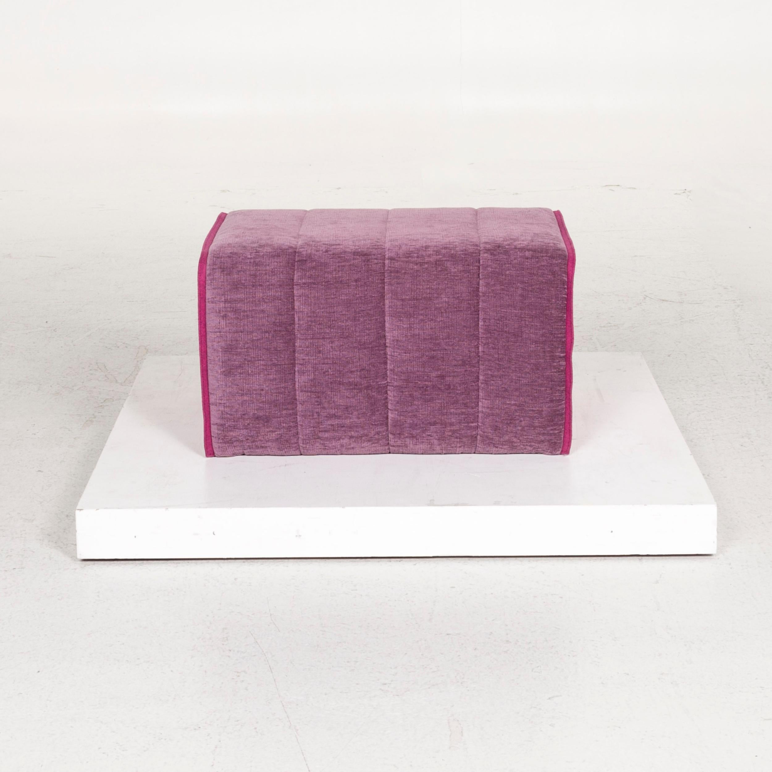 Ligne Roset Fabric Armchair Set Purple 2 Armchair 1 Stool 2