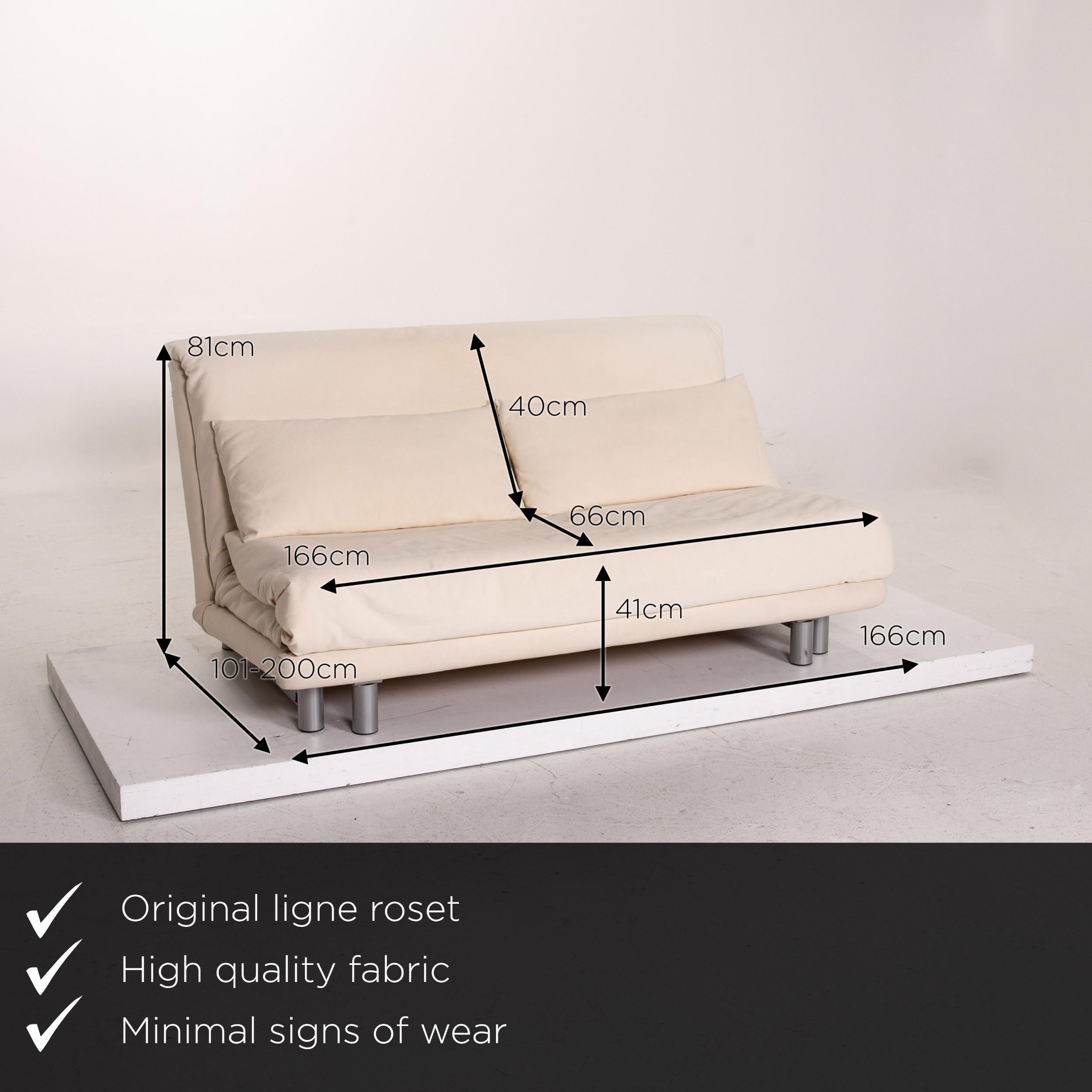We present to you a Ligne Roset fabric sofa bed cream two-seat function sleeping function couch.


 Product measurements in centimeters:
 

Depth 101
Width 166
Height 81
Seat height 41
Rest height
Seat depth 66
Seat width 166
Back