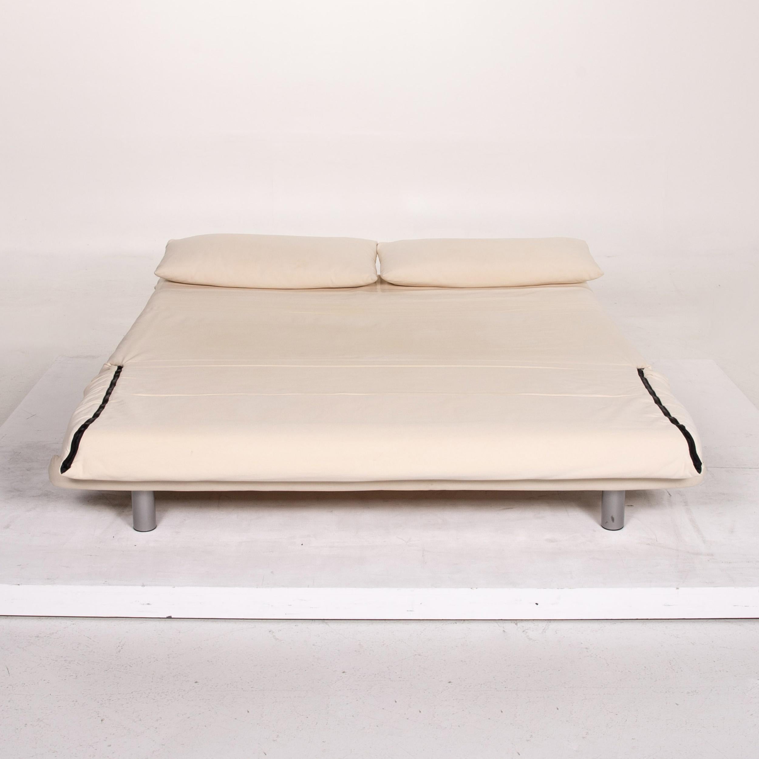 Modern Ligne Roset Fabric Sofa Bed Cream Two-Seat Function Sleeping Function Couch For Sale