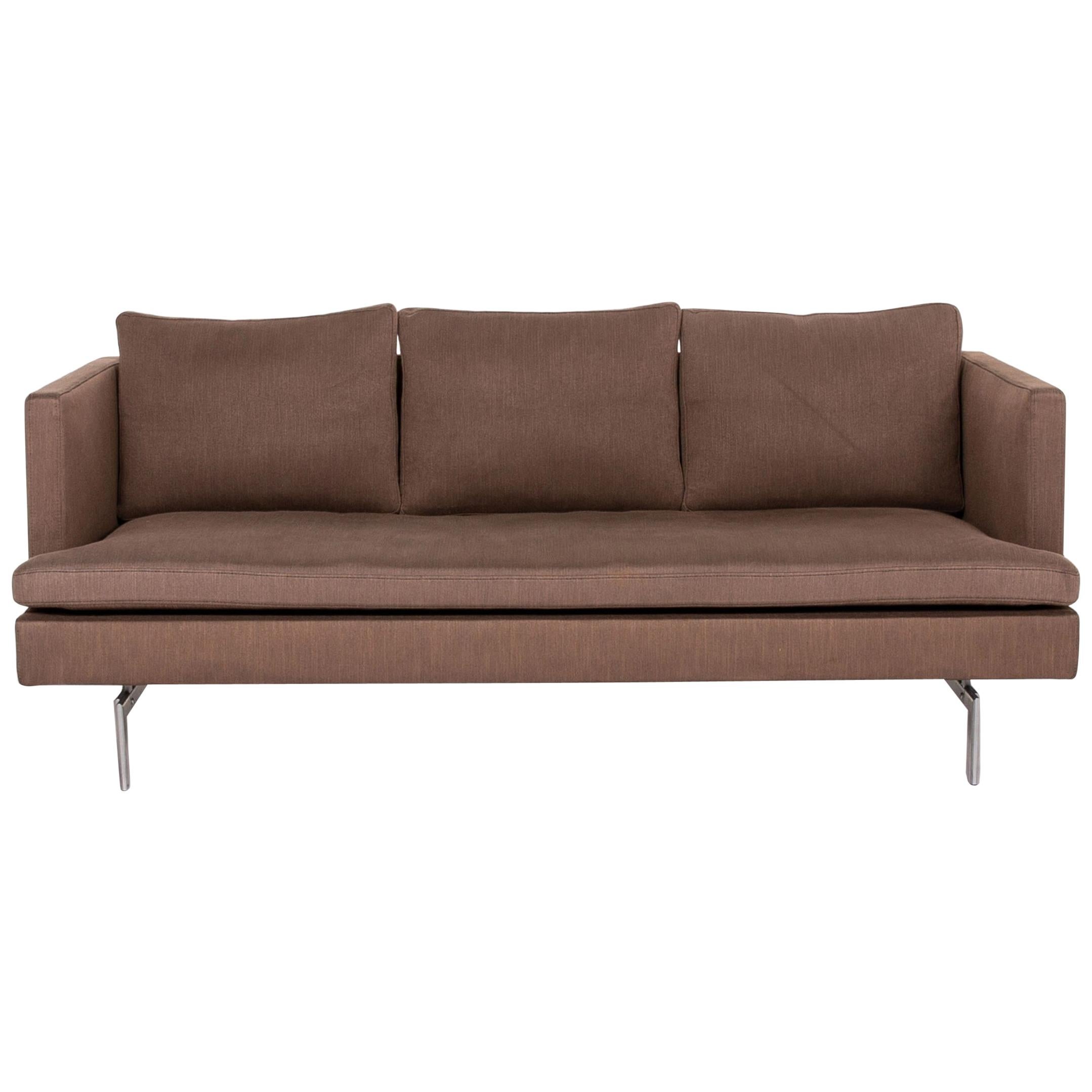 Ligne Roset Fabric Sofa Brown Three-Seat Couch