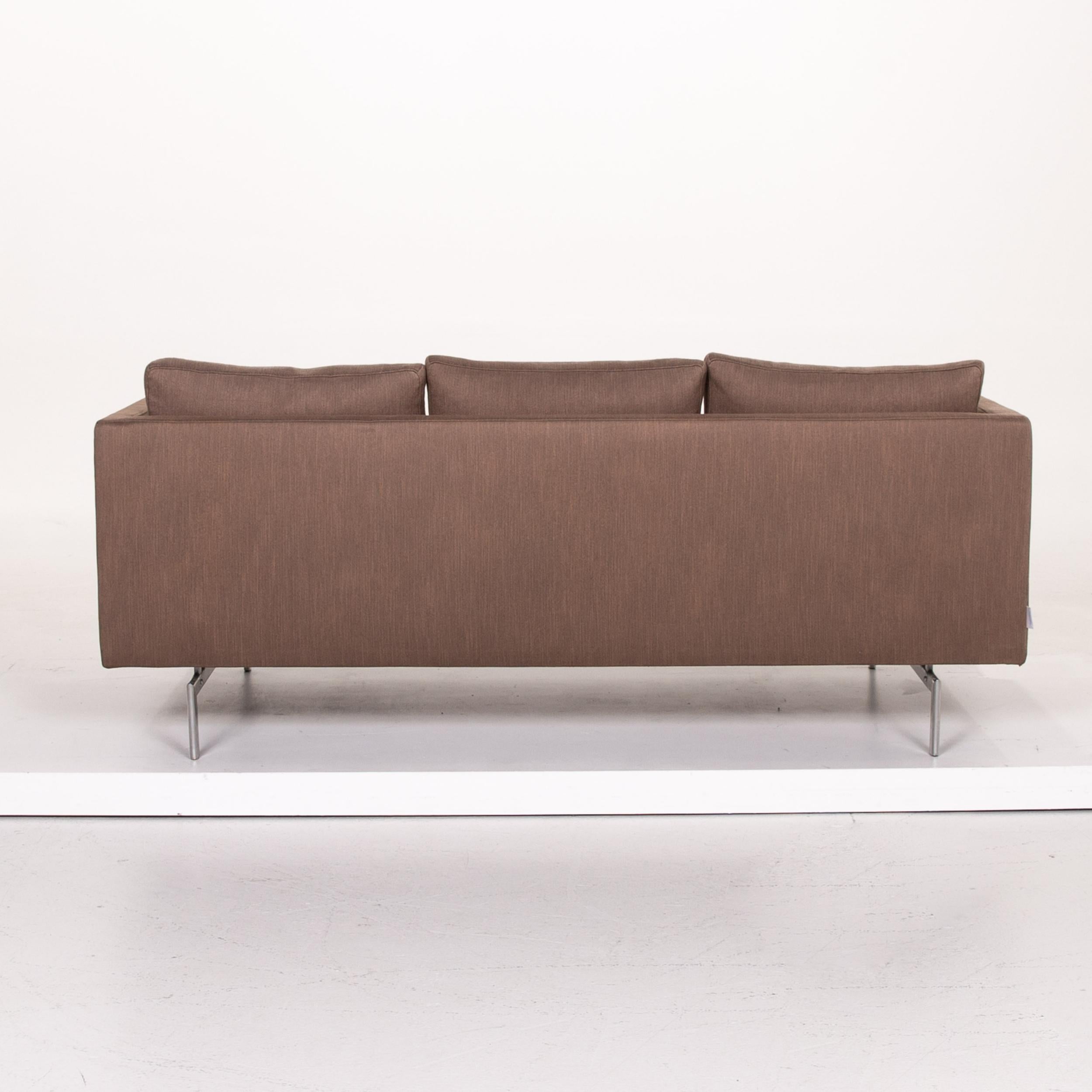 Ligne Roset Fabric Sofa Brown Three-Seat Couch 1