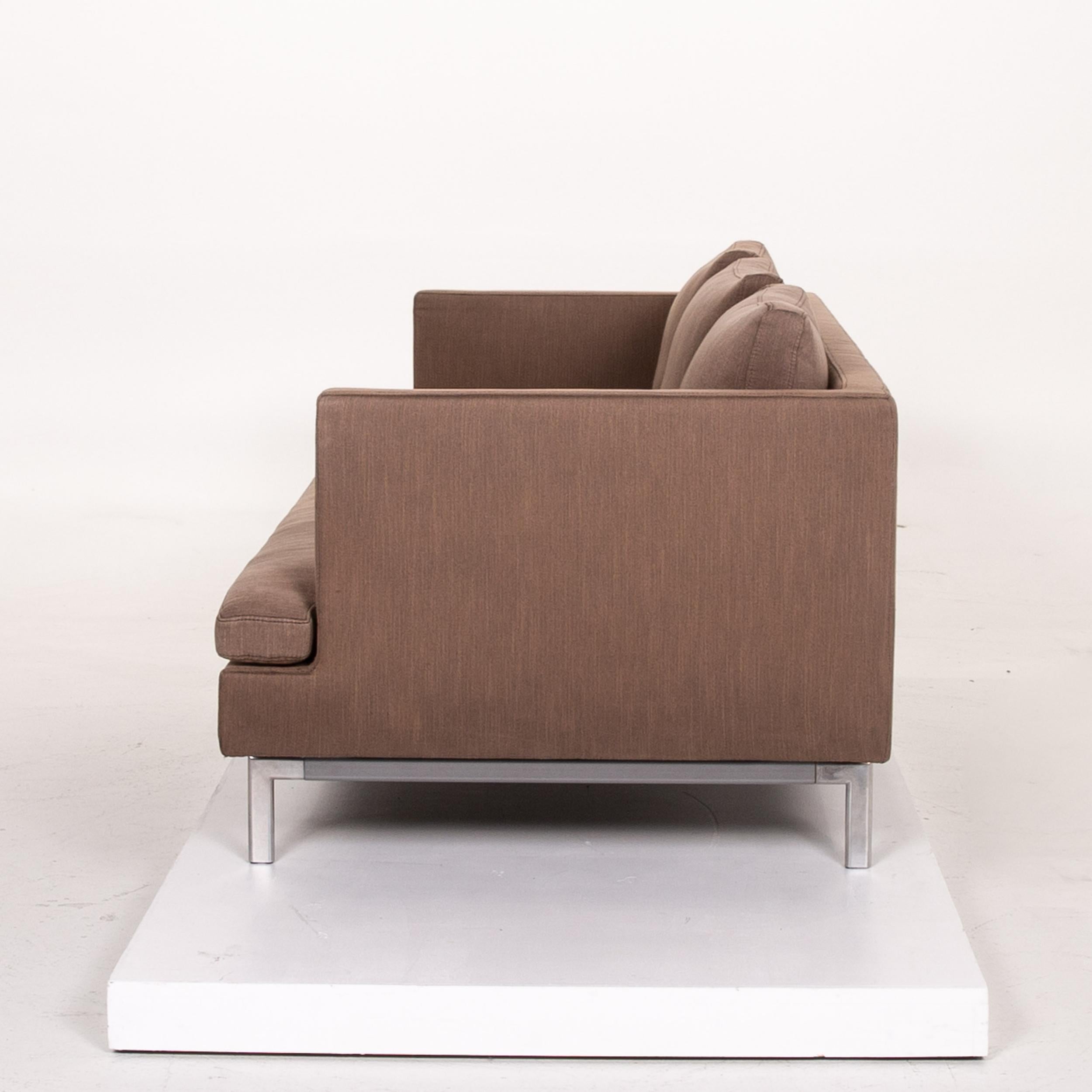 Ligne Roset Fabric Sofa Brown Three-Seat Couch 2