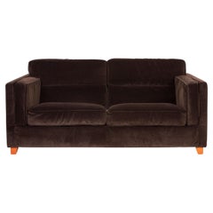 Ligne Roset Fabric Sofa Dark Brown Two-Seater Couch Function Sleeping Function
