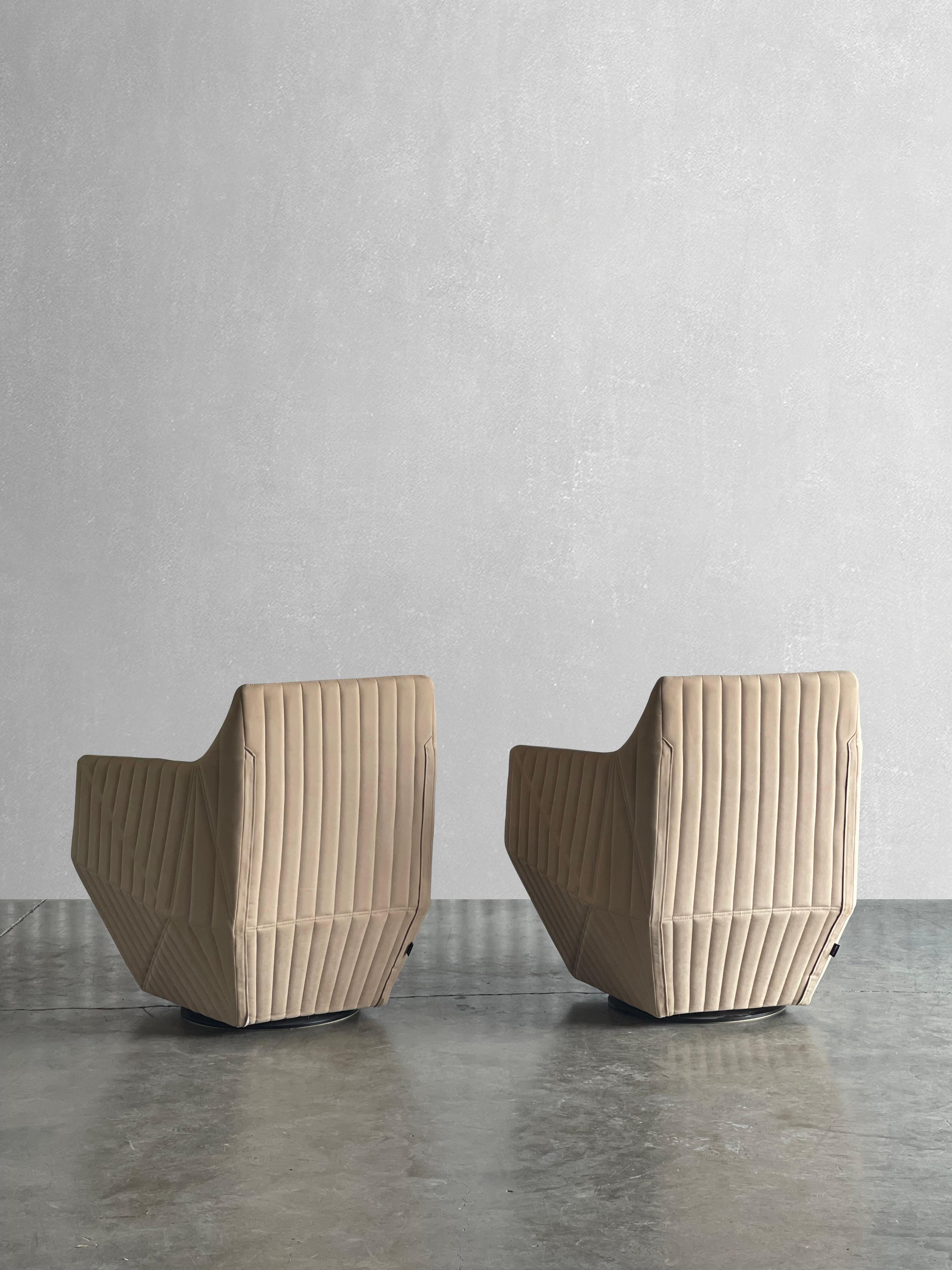 French Ligne Roset Facett Swivel Chairs by R. & E. Bouroullec, France