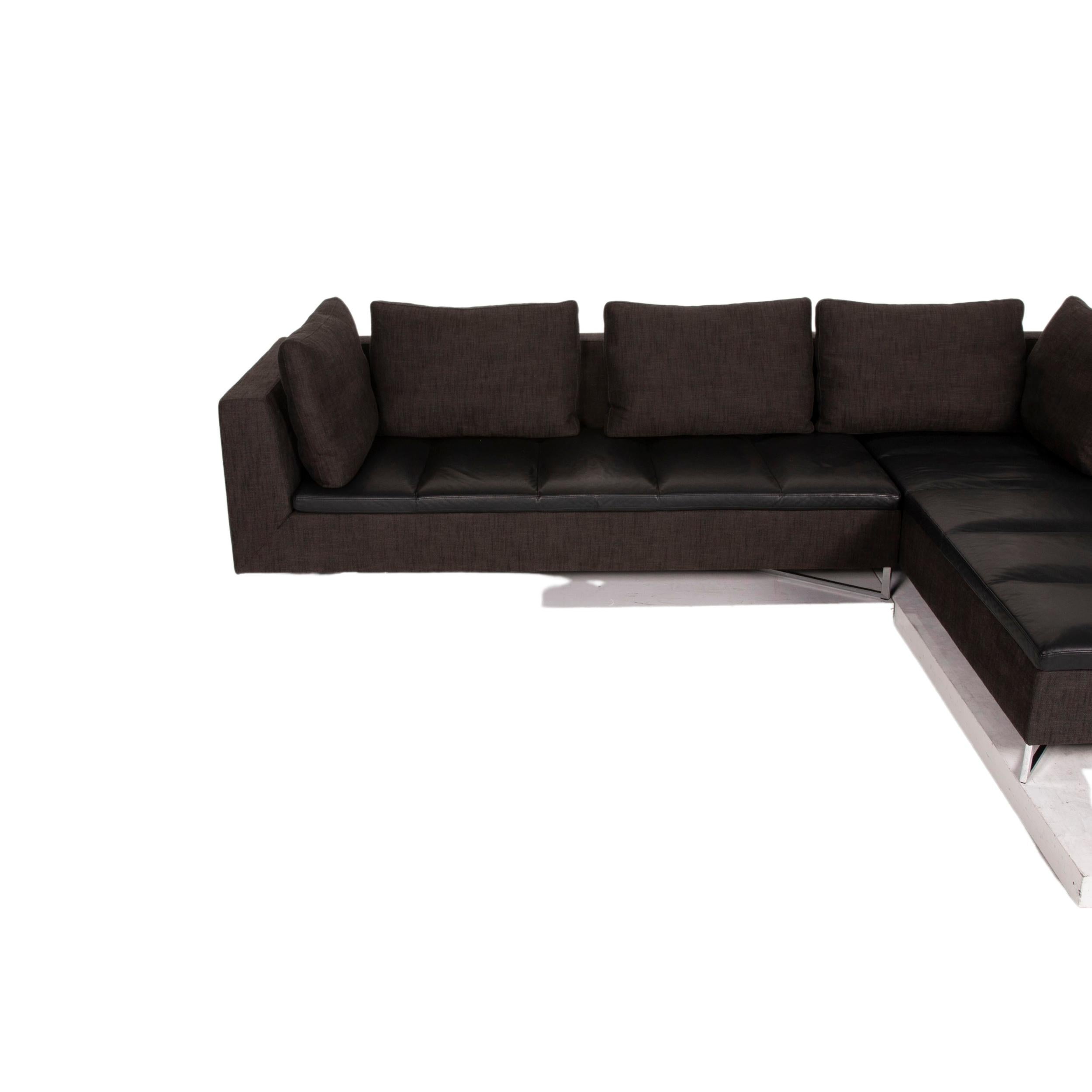 Contemporary Ligne Roset Feng Leather Sofa Corner Sofa Fabric