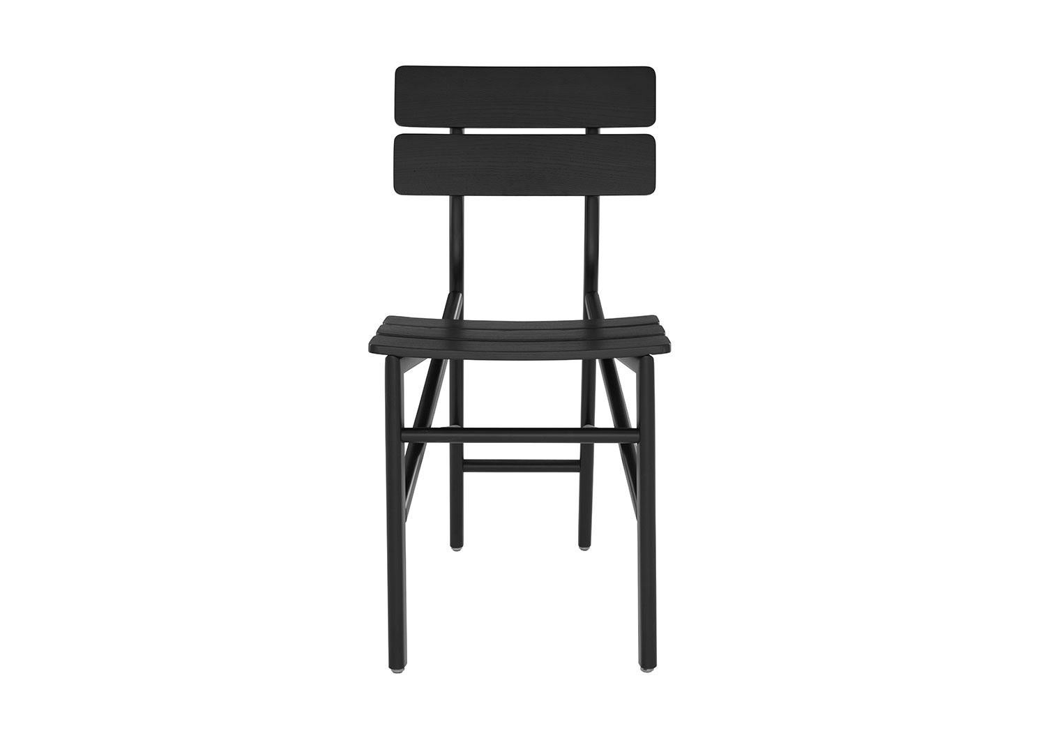 Minimalist Ligne Roset Black Leather Contemporary Minimal Folk Chair by Ben Graindorge 