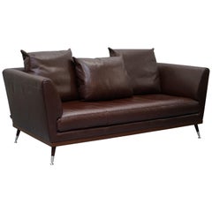 Ligne Roset Fugue Braunes Ledersofa Federkissen Didier Gomez