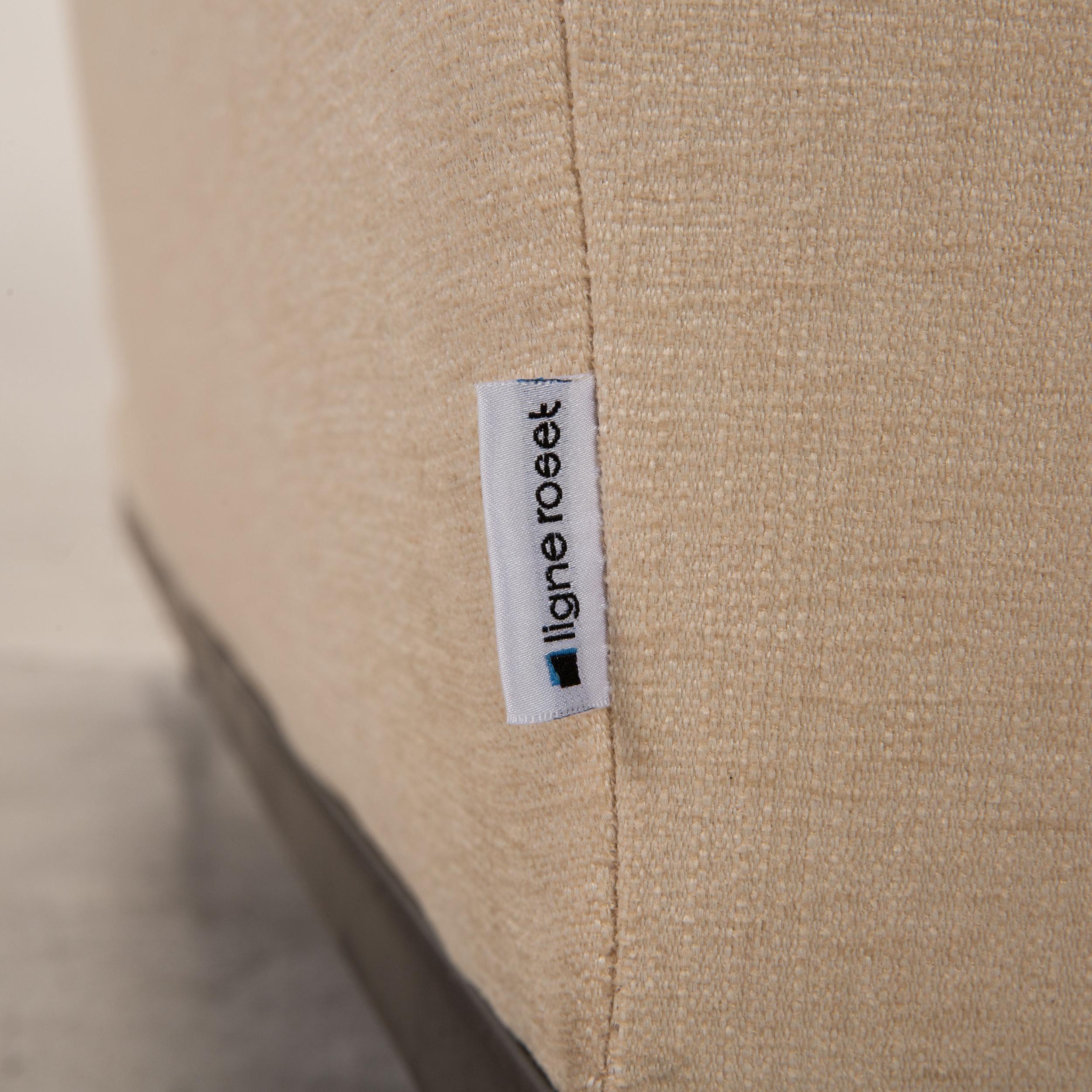 Fugue-Ecksofa mit cremefarbenem Ligne-Rose-Stoff im Zustand „Gut“ im Angebot in Cologne, DE