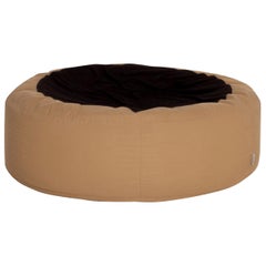 Ligne Roset Glüp Fabric Stool Beanbag Beige Black