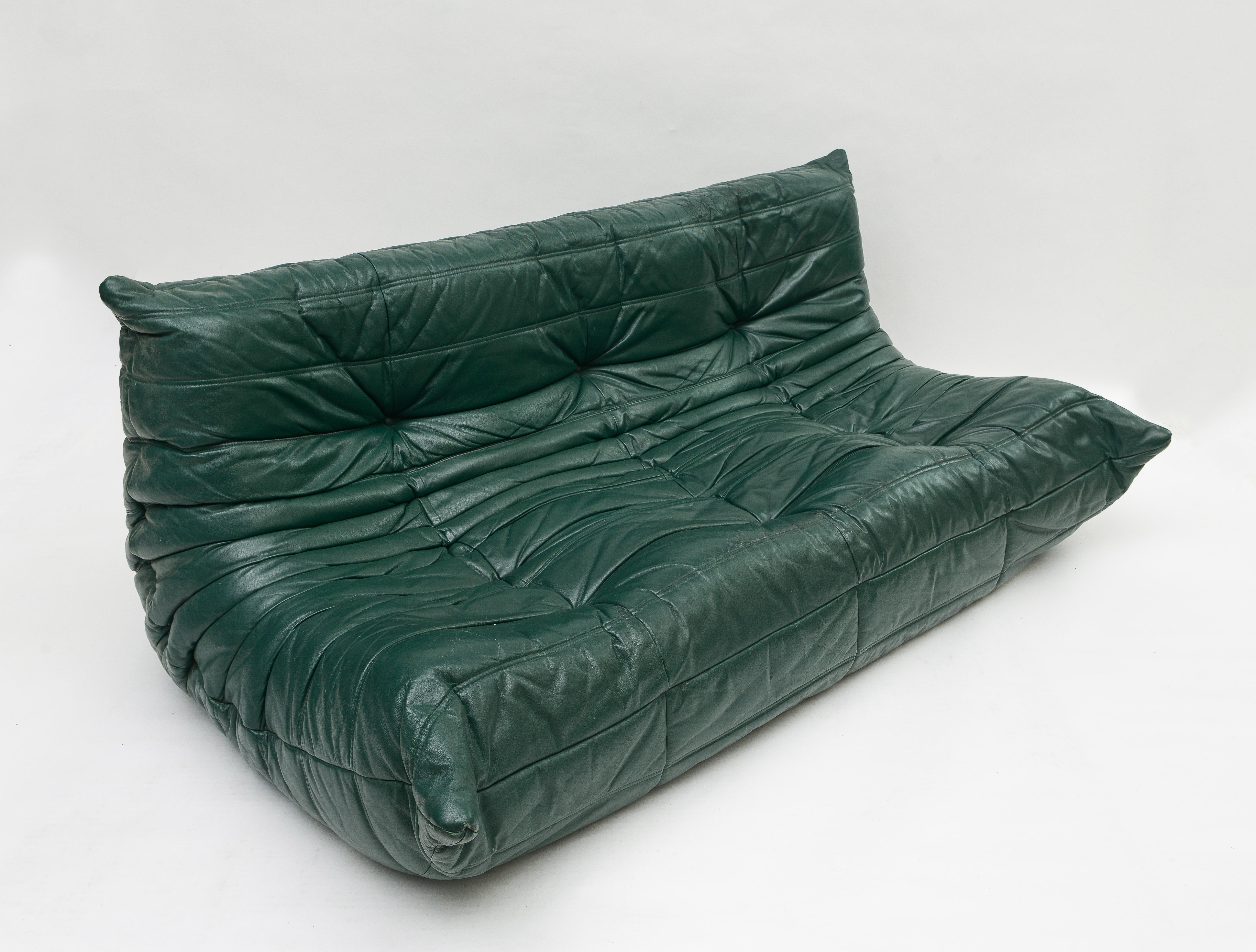 togo sofa green leather