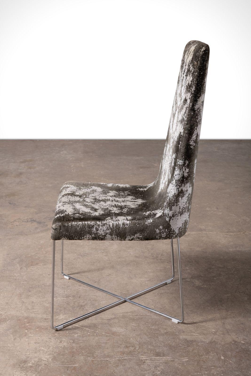 Paire de chaises pantoufles Ligne Roset de SODA Design en chenille jacquard en vente 3