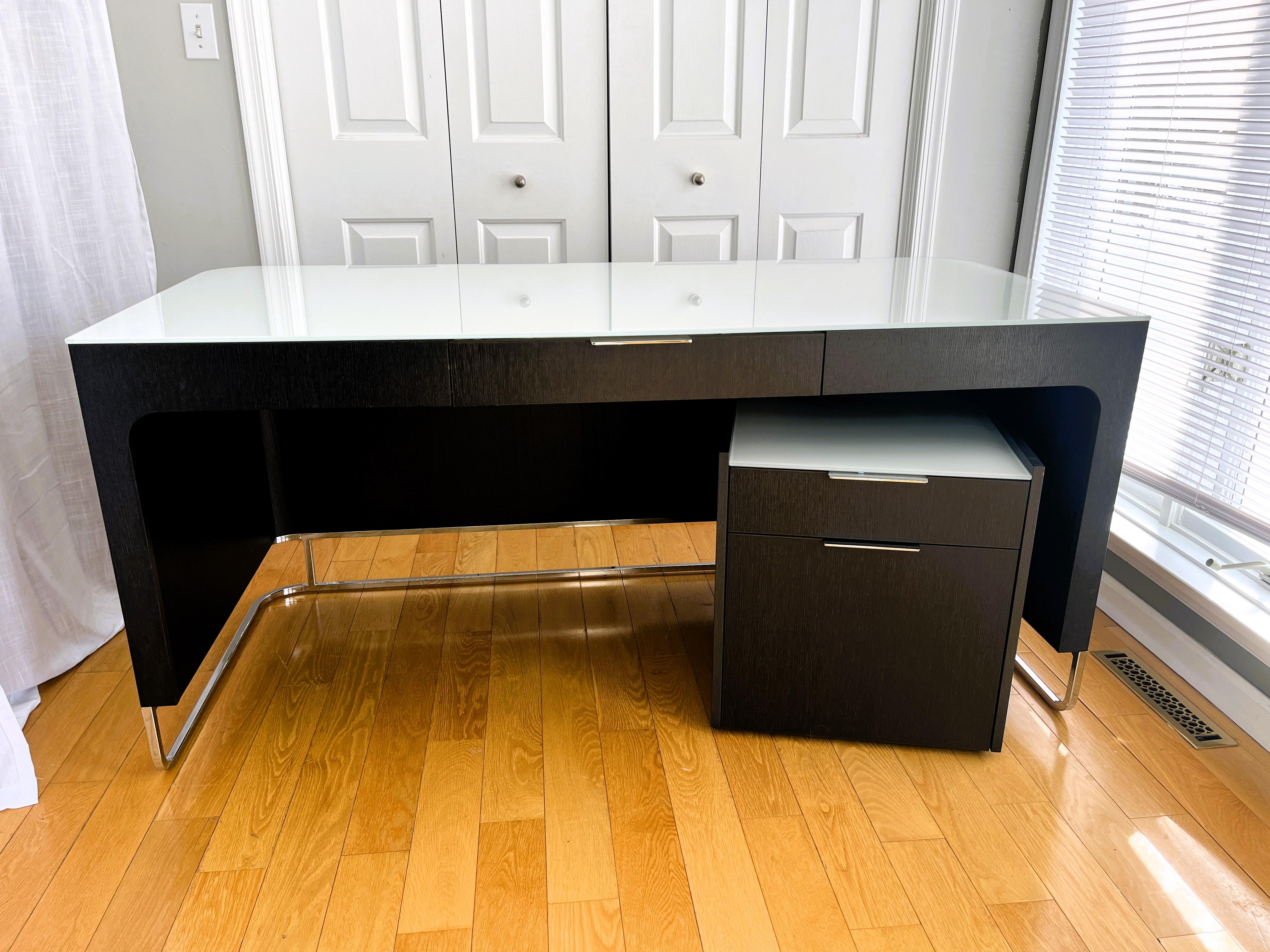 Ligne Roset Hyannis Port Writing Desk & File Cabinet design by Eric Jourdin In Good Condition For Sale In Southampton, NJ