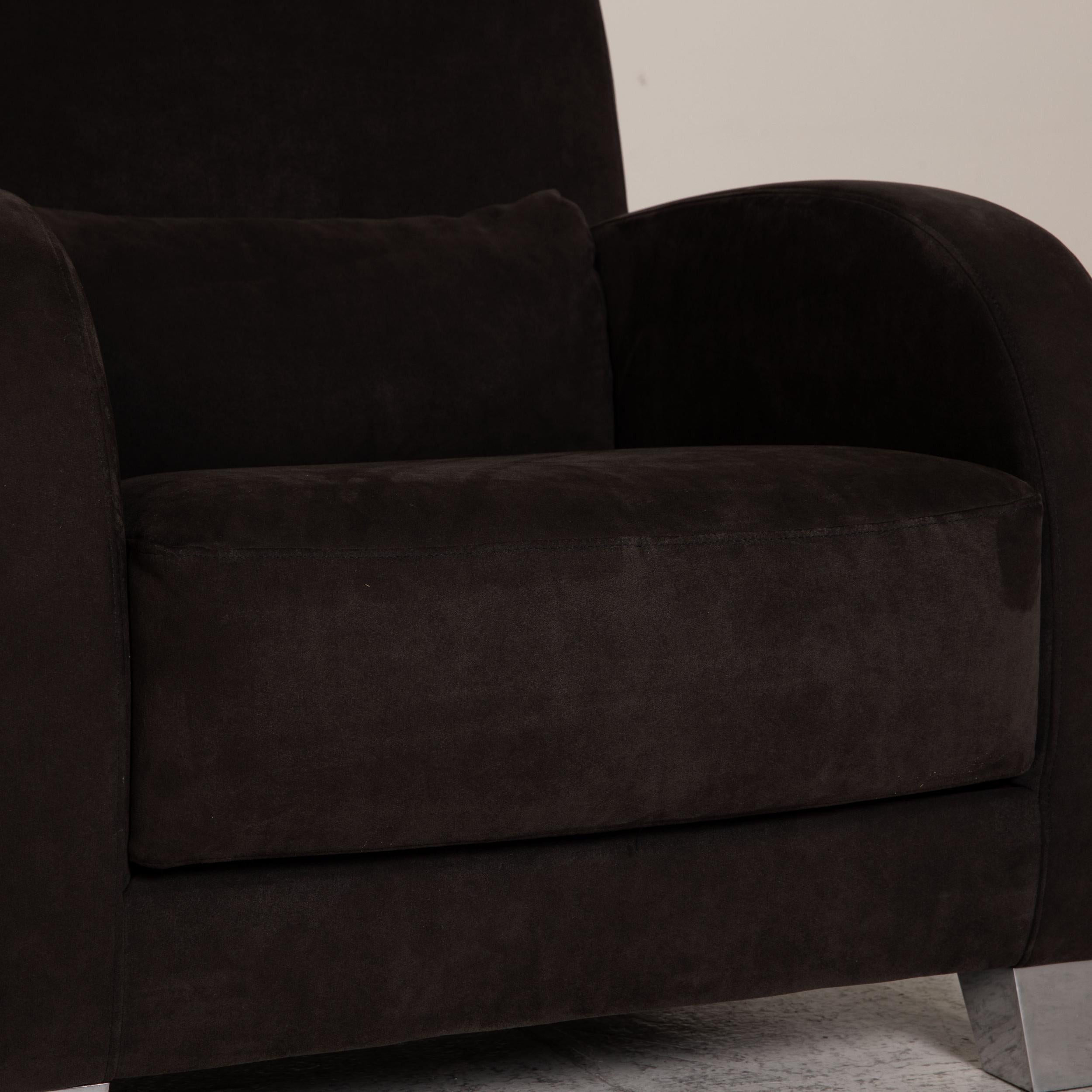 Ligne Roset Jonathan Fabric Sessel Dunkelbraun Loungesessel (Moderne) im Angebot
