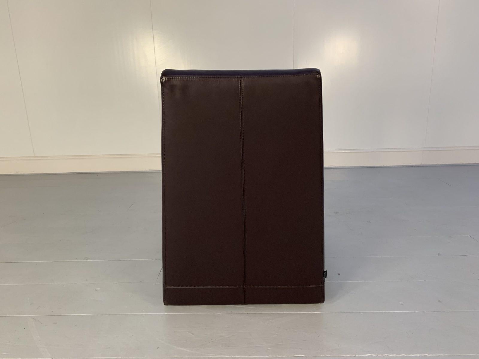 Contemporary Ligne Roset “Jul” Armchair, in Aubergine Purple Leather