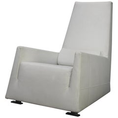 Ligne Roset "Jul" Armchair in White Leather by Alban Gilles
