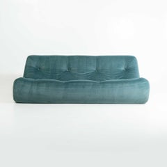 Canapé Ligne Roset Kali à trois mers en velours côtelé émeraude d'origine