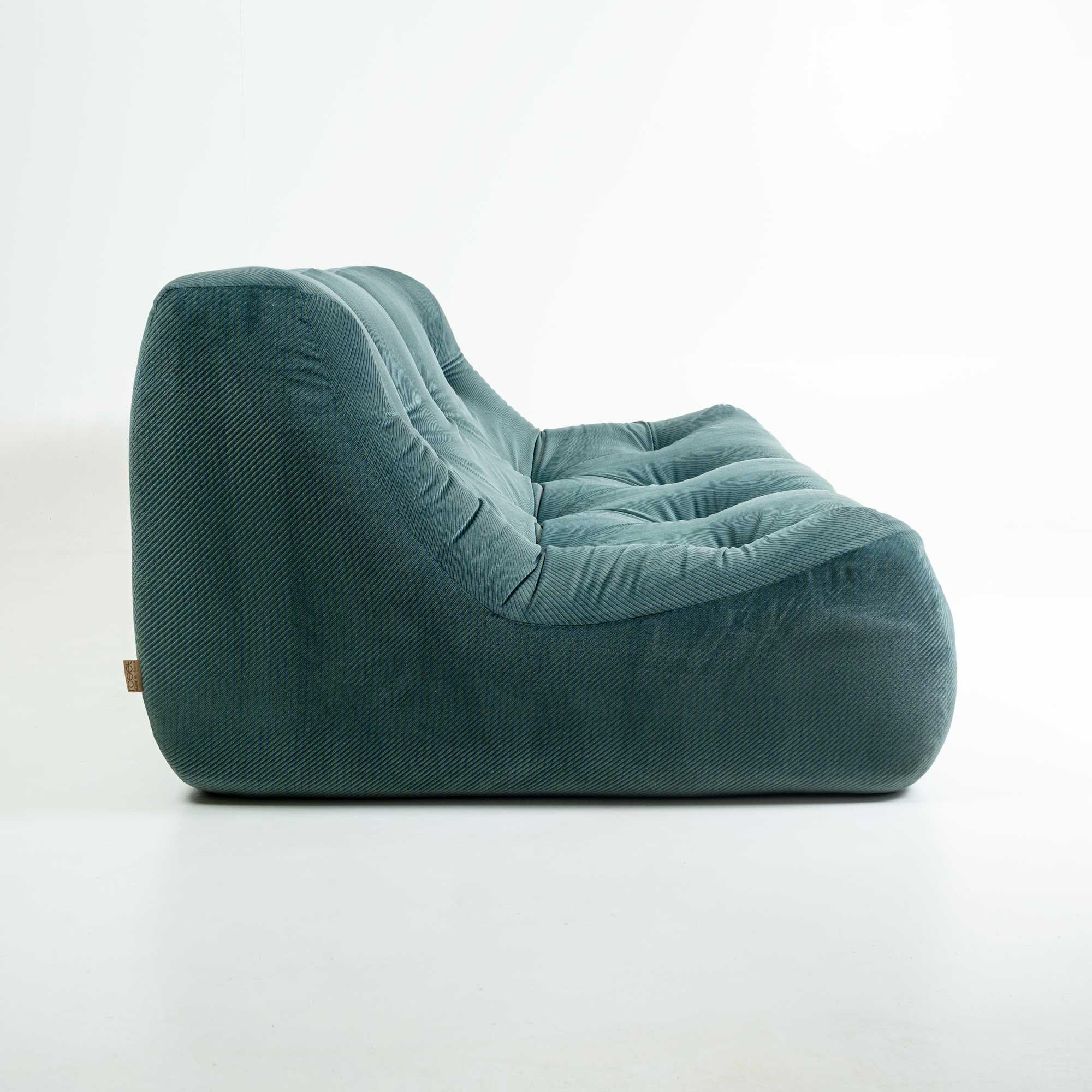 Post-Modern Ligne Roset Kali Three Seater Sofa in Original Emerald Corduroy