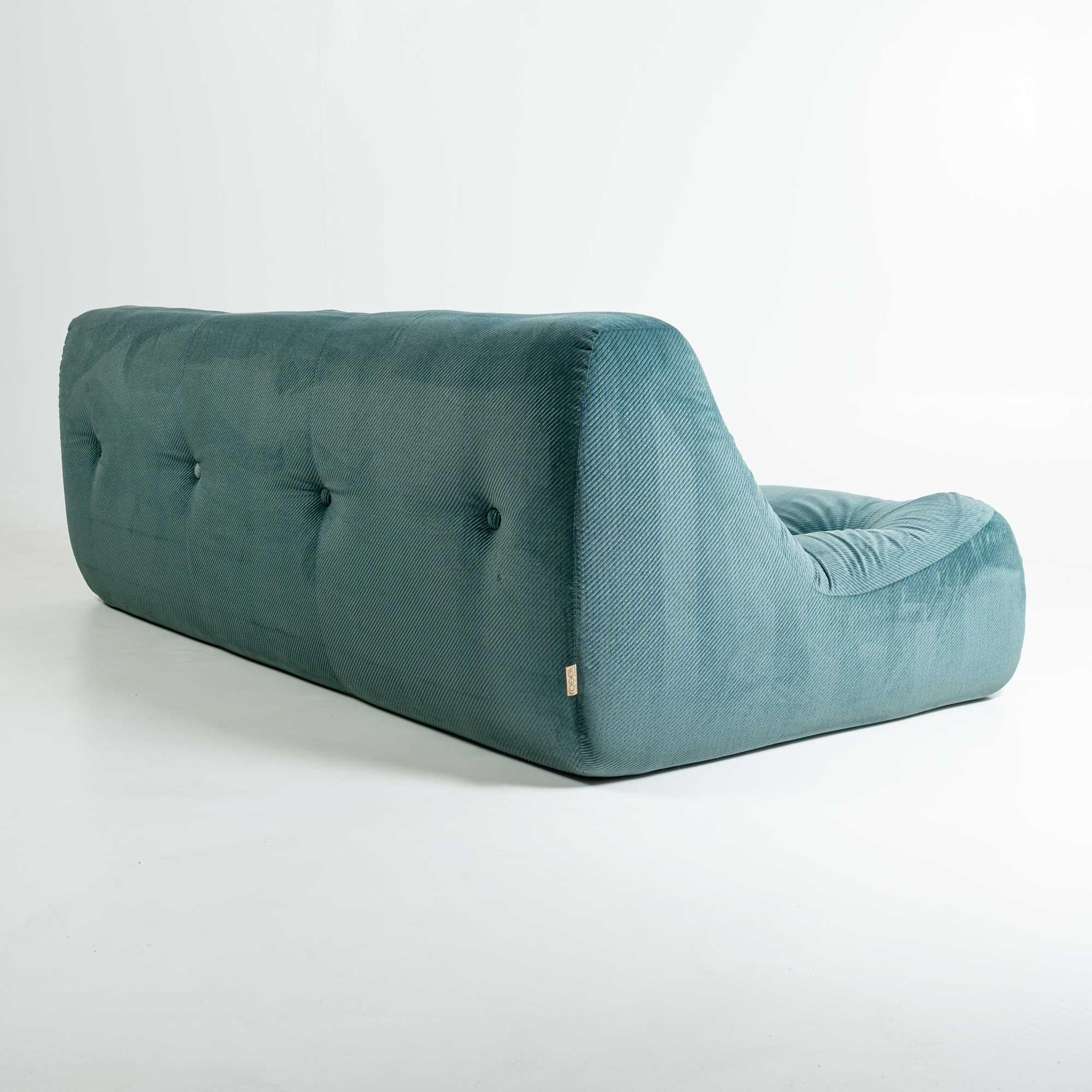 French Ligne Roset Kali Three Seater Sofa in Original Emerald Corduroy