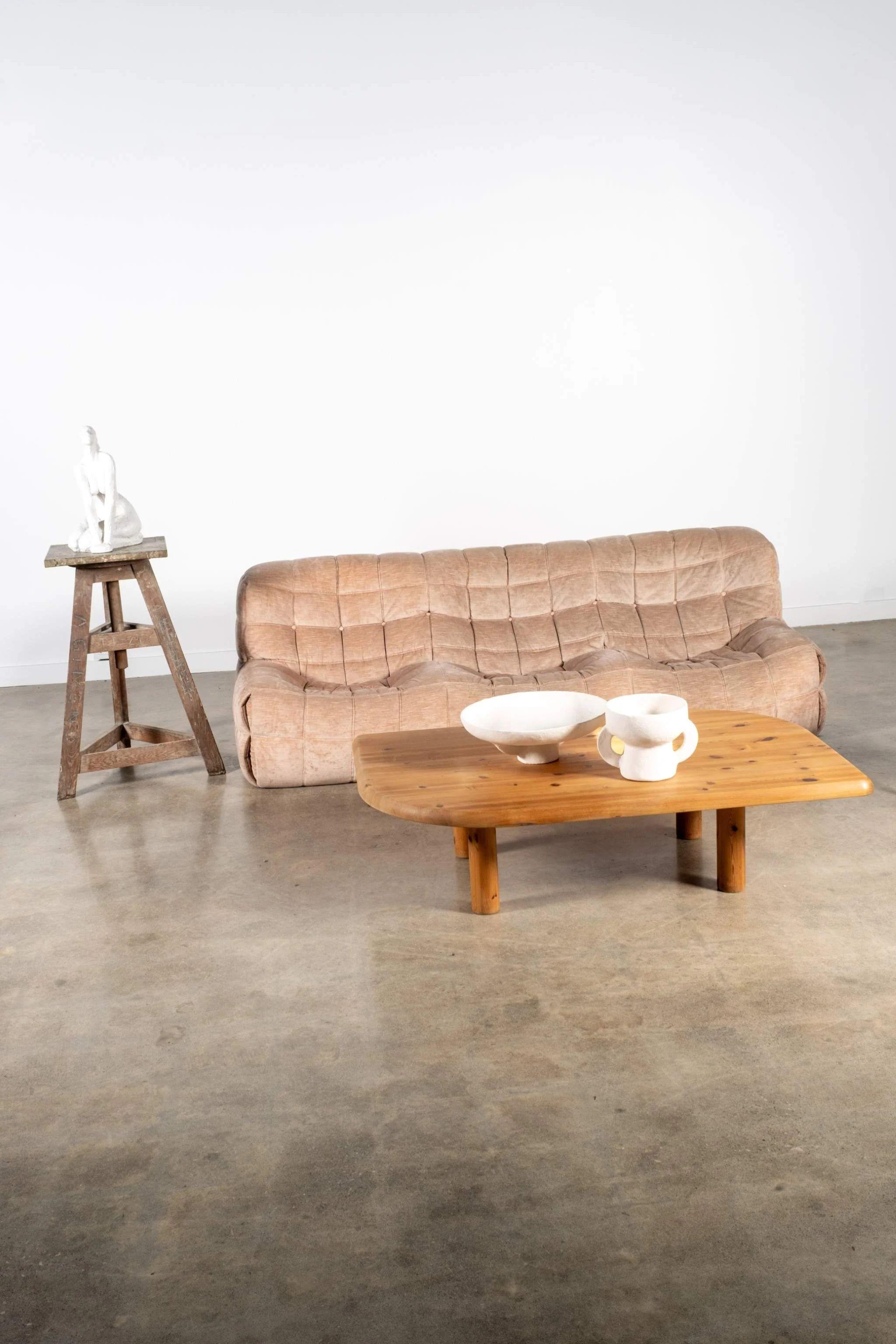 Post-Modern Ligne Roset Kashima 3-Seater Sofa in Velvet by Michel Ducaroy For Sale