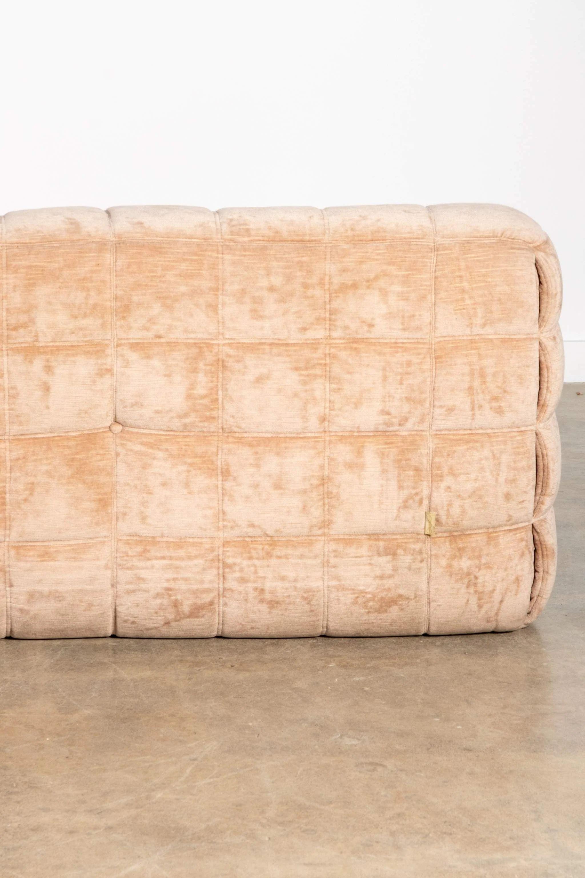 Late 20th Century Ligne Roset Kashima 3-Seater Sofa in Velvet by Michel Ducaroy For Sale