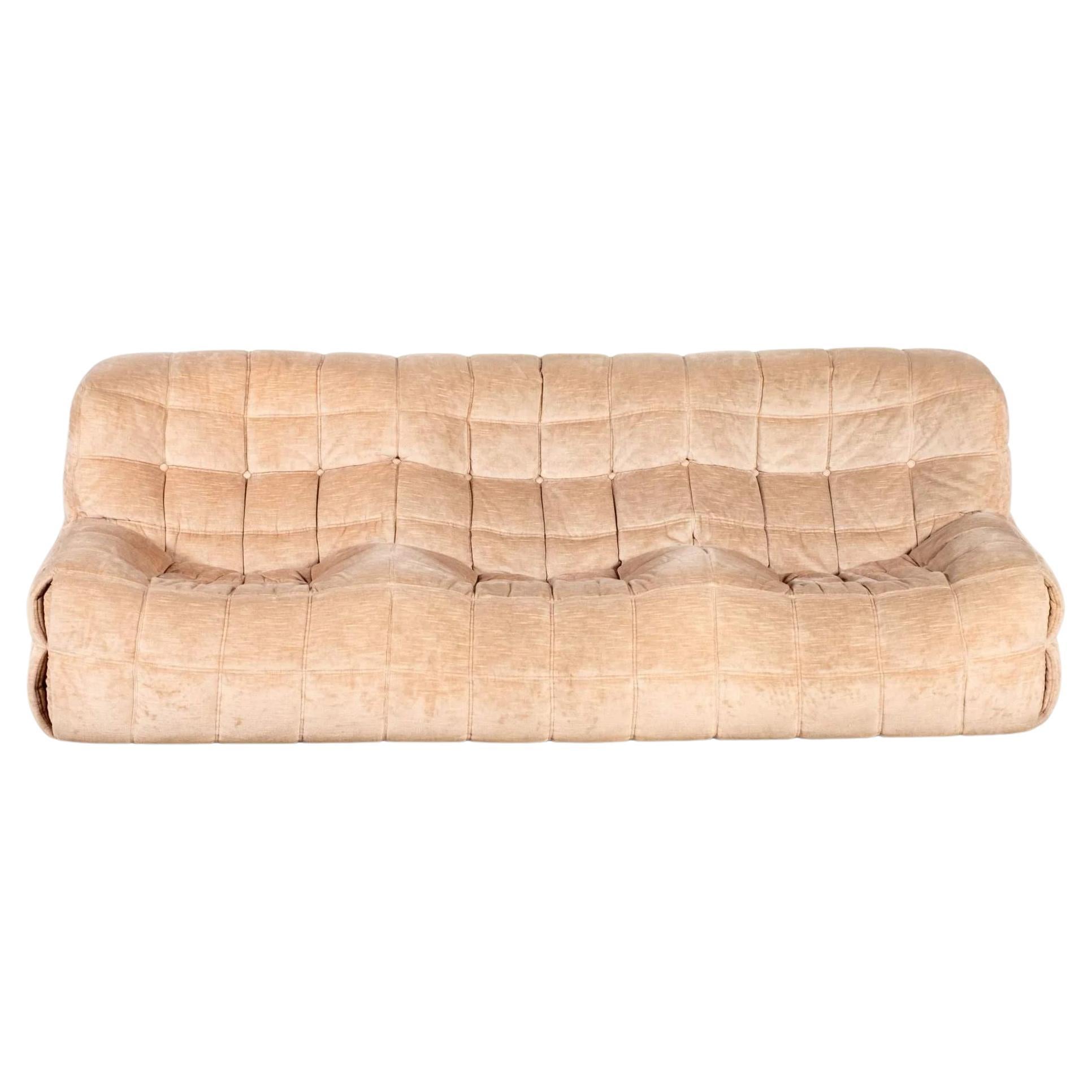 Ligne Roset Kashima 3-Seater Sofa in Velvet by Michel Ducaroy For Sale