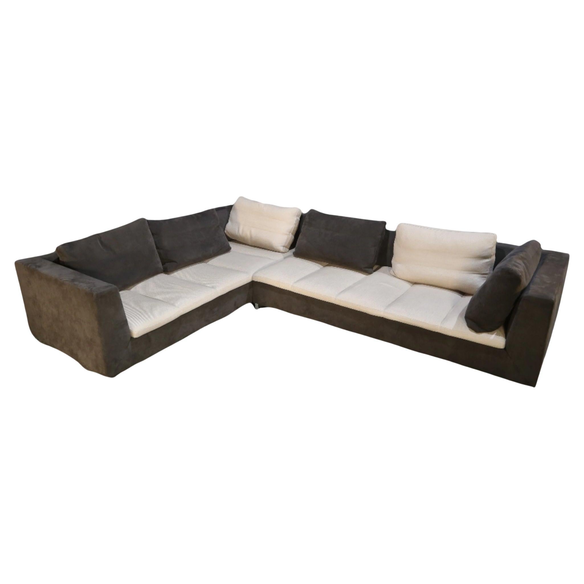 Ligne Roset L-Shaped Sofa with Alcantara Upholstery