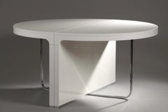 Ligne Roset, Large Table in Lacquered Wood and Chrome circa 1970