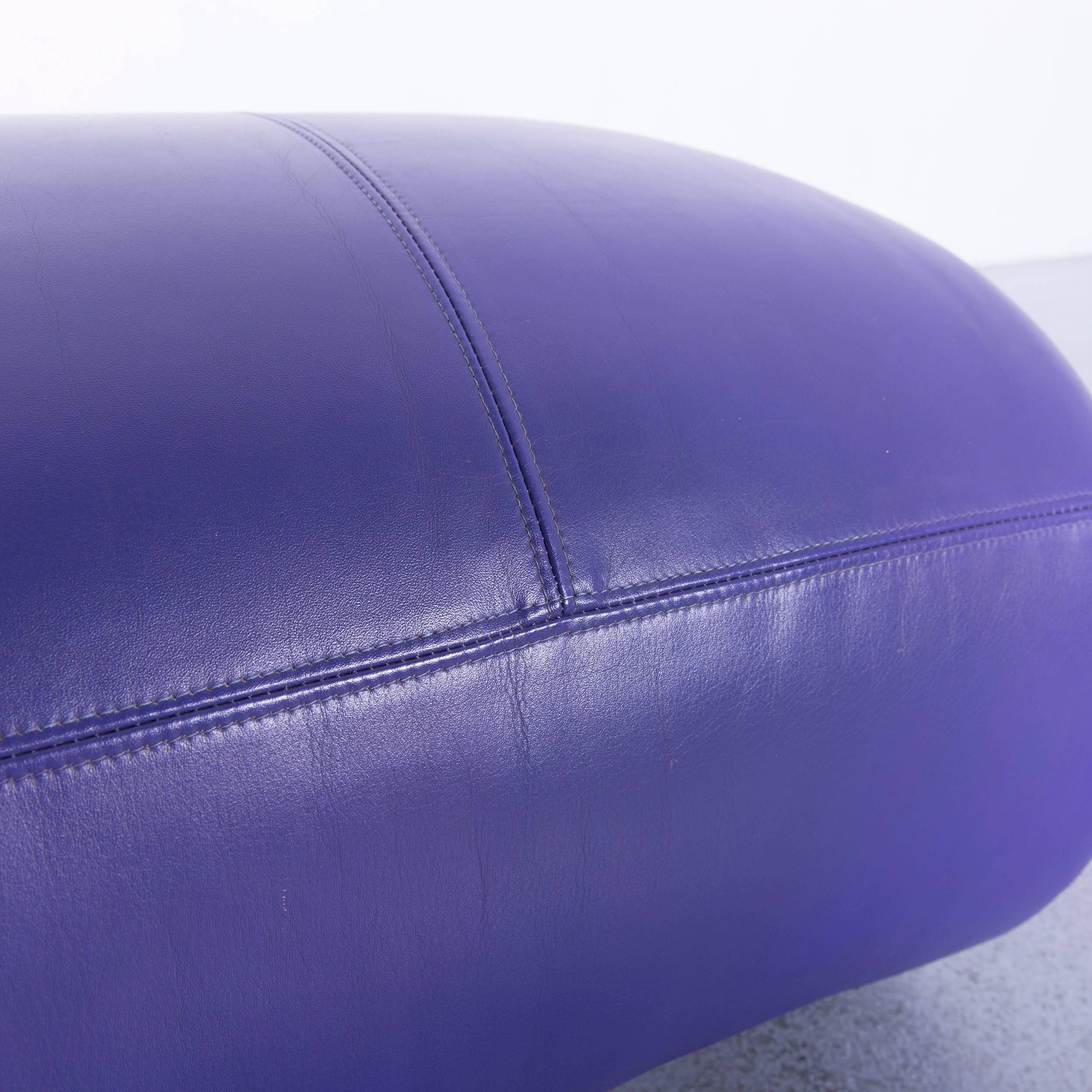 Ligne Roset Leather Armchair Violet One-Seat Swing-Chair For Sale 10