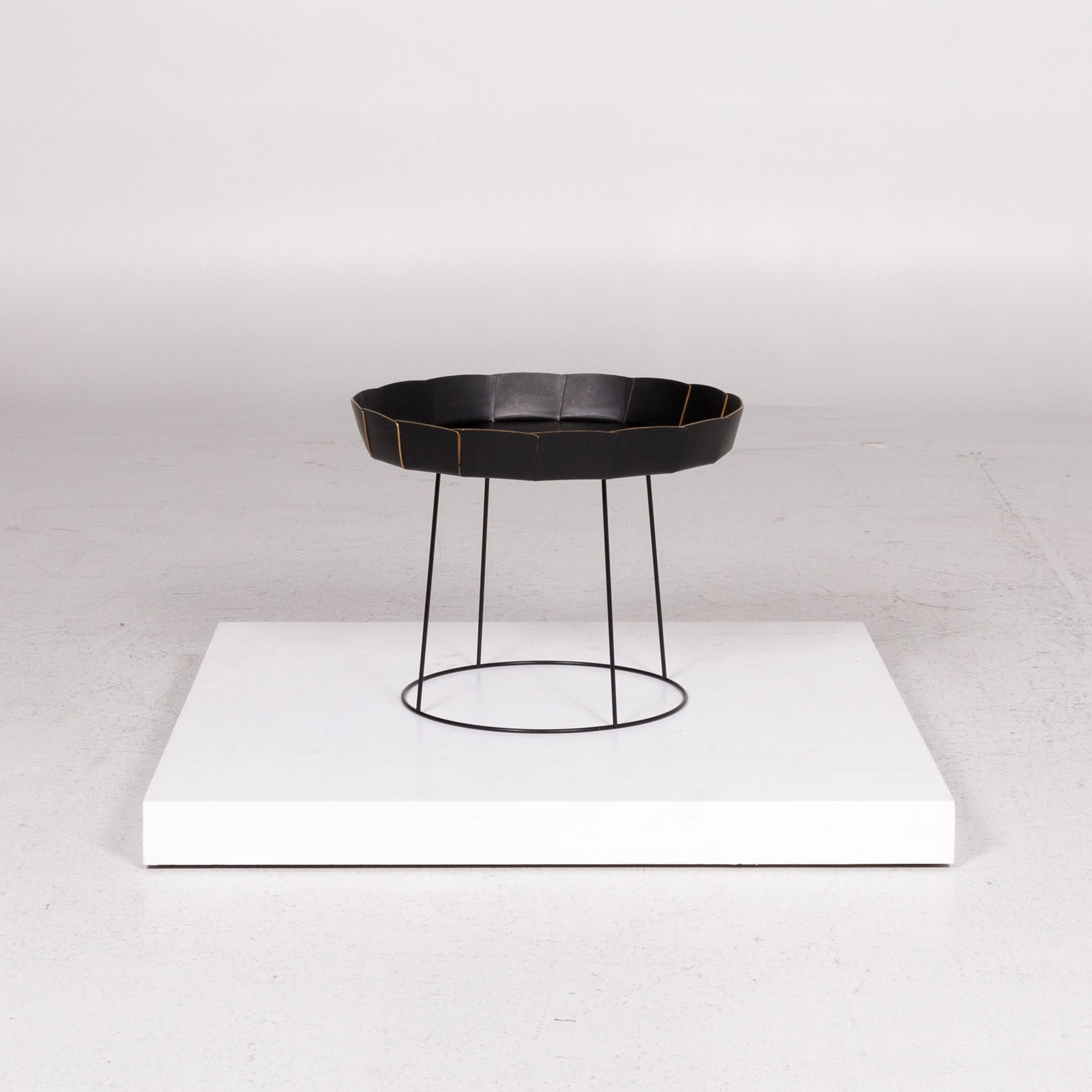 Ligne Roset Leather Metal Coffee Table 4