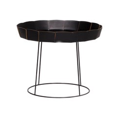 Ligne Roset Leather Metal Coffee Table
