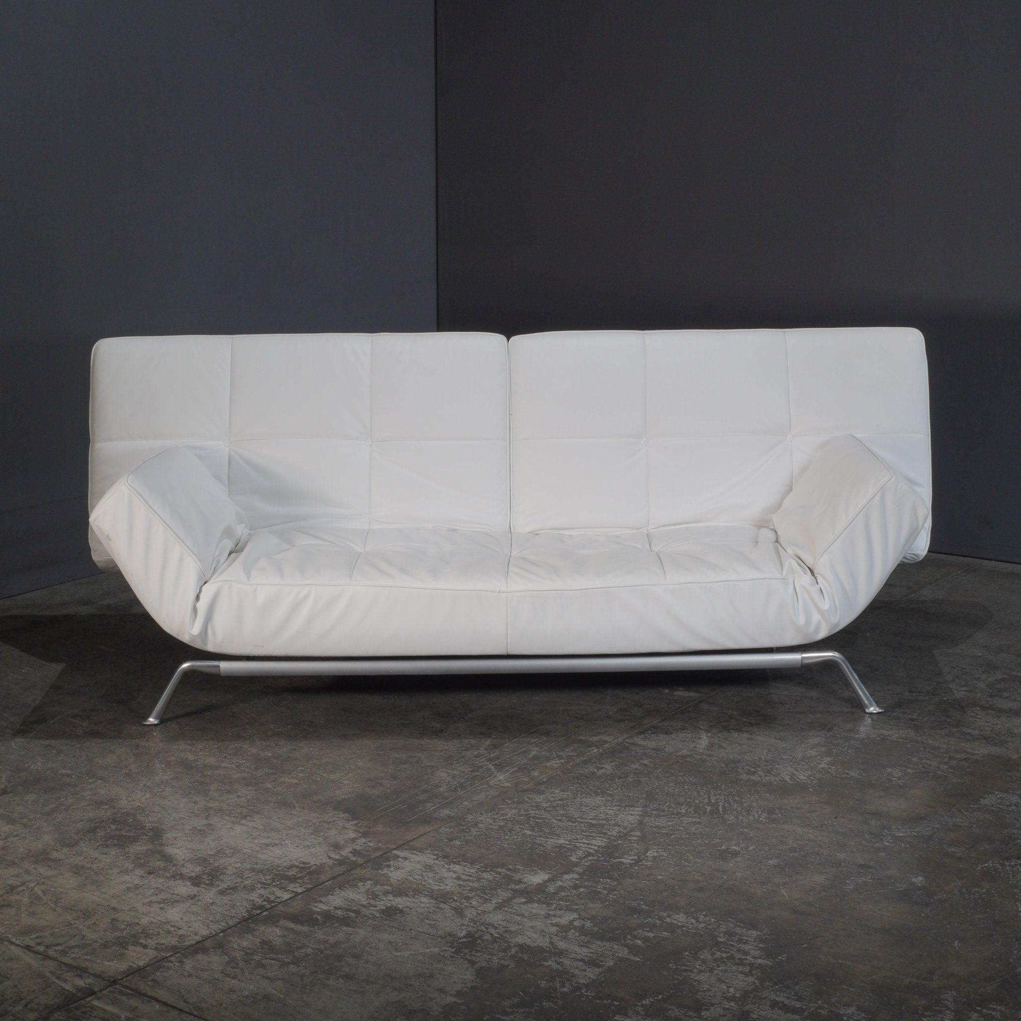 Modern Ligne Roset Leather Smala Sofa by Pascal Mourgue