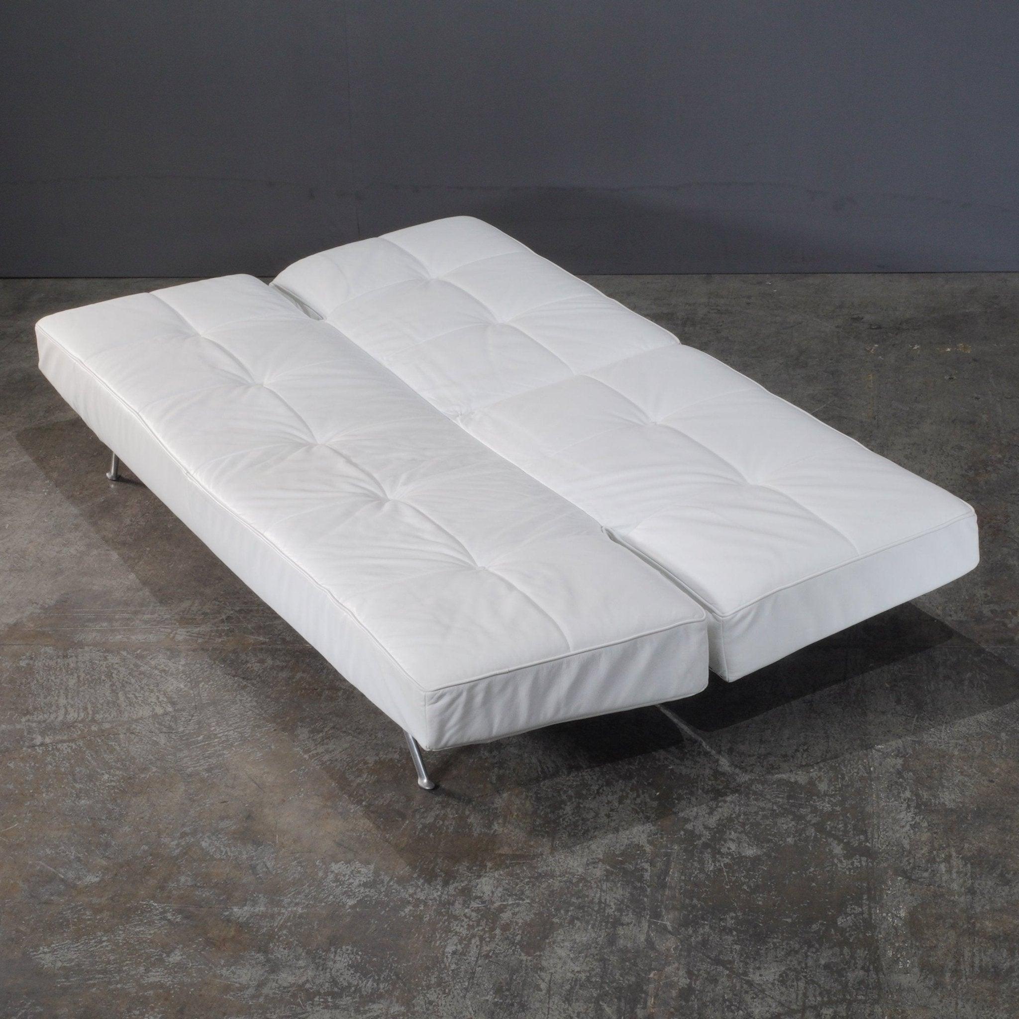Metal Ligne Roset Leather Smala Sofa by Pascal Mourgue