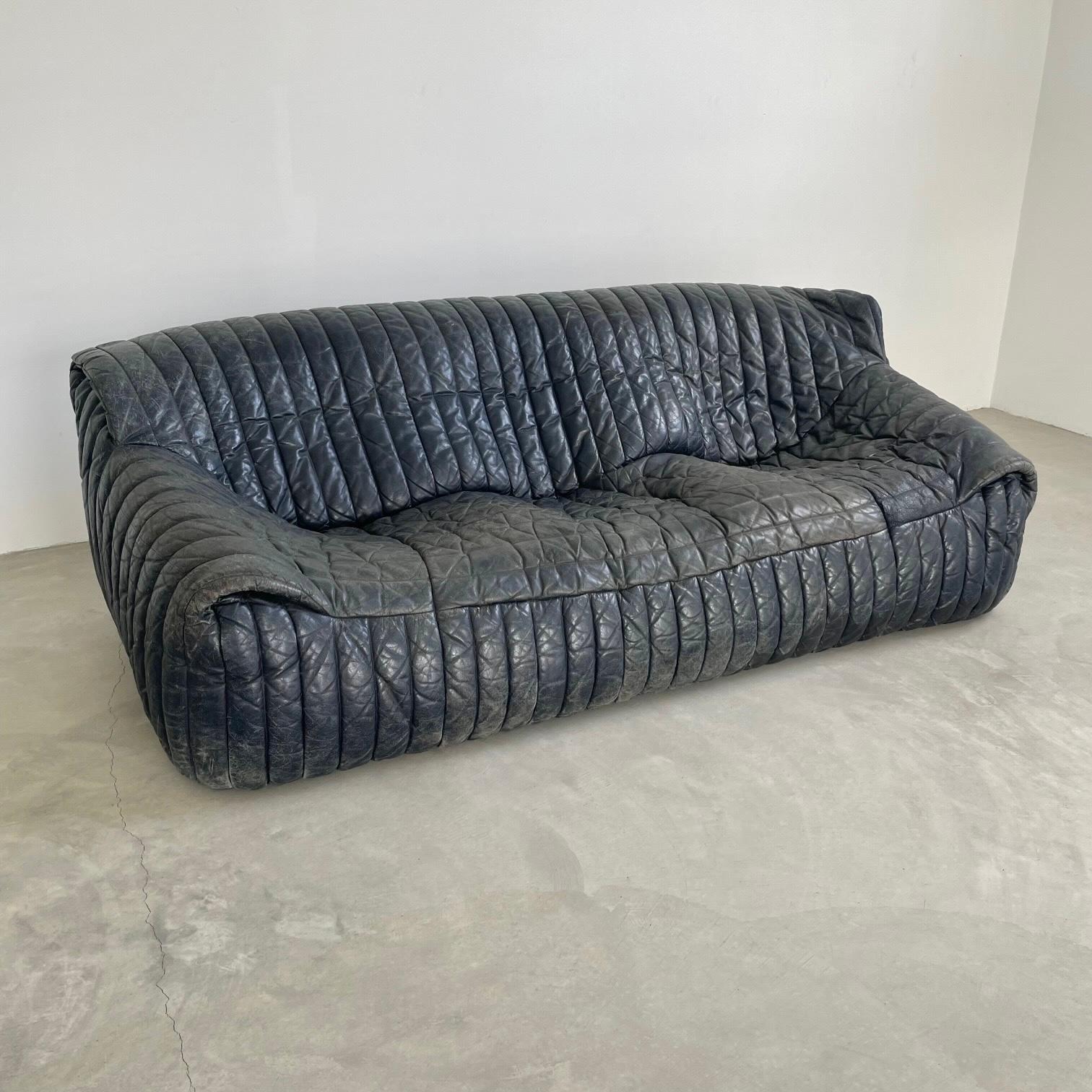 Late 20th Century Ligne Roset Leather Sofa by Annie Hieronimus, 1980s France
