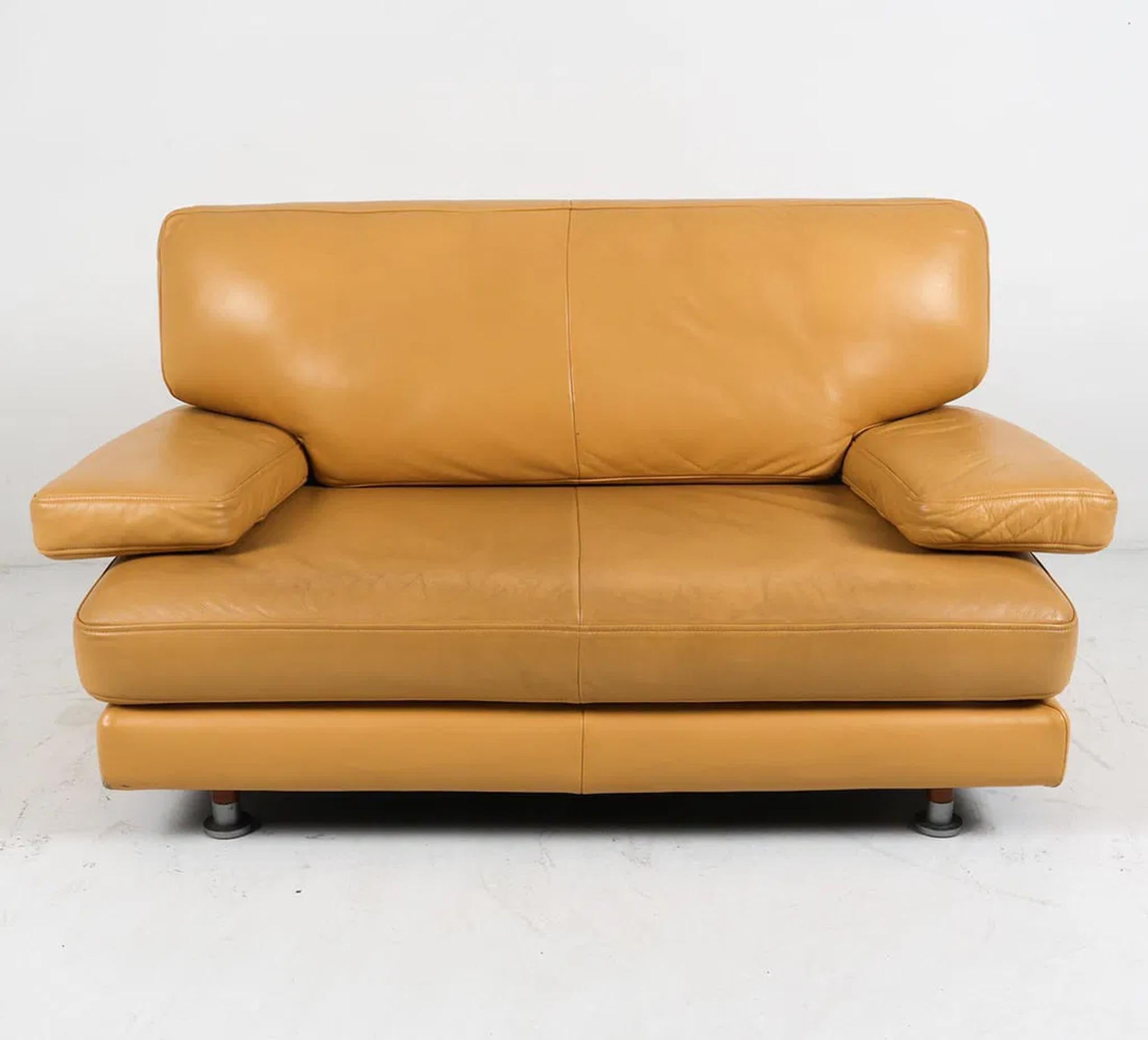 Sofá de piel Ligne Roset Moderno de mediados de siglo en venta