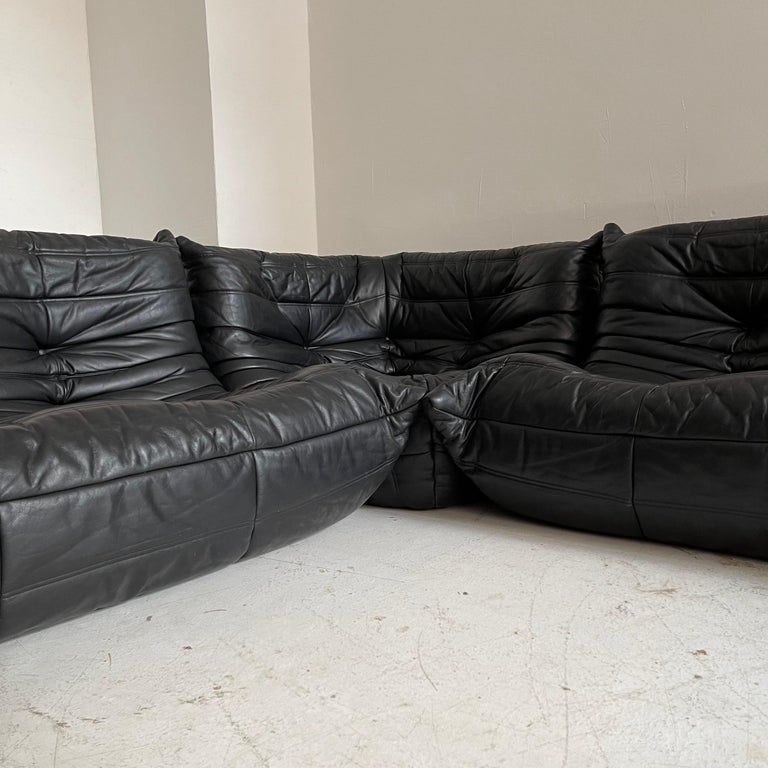 Ligne Roset Leather Togo Signed Authentic, France, 1978 Quick Ship 7