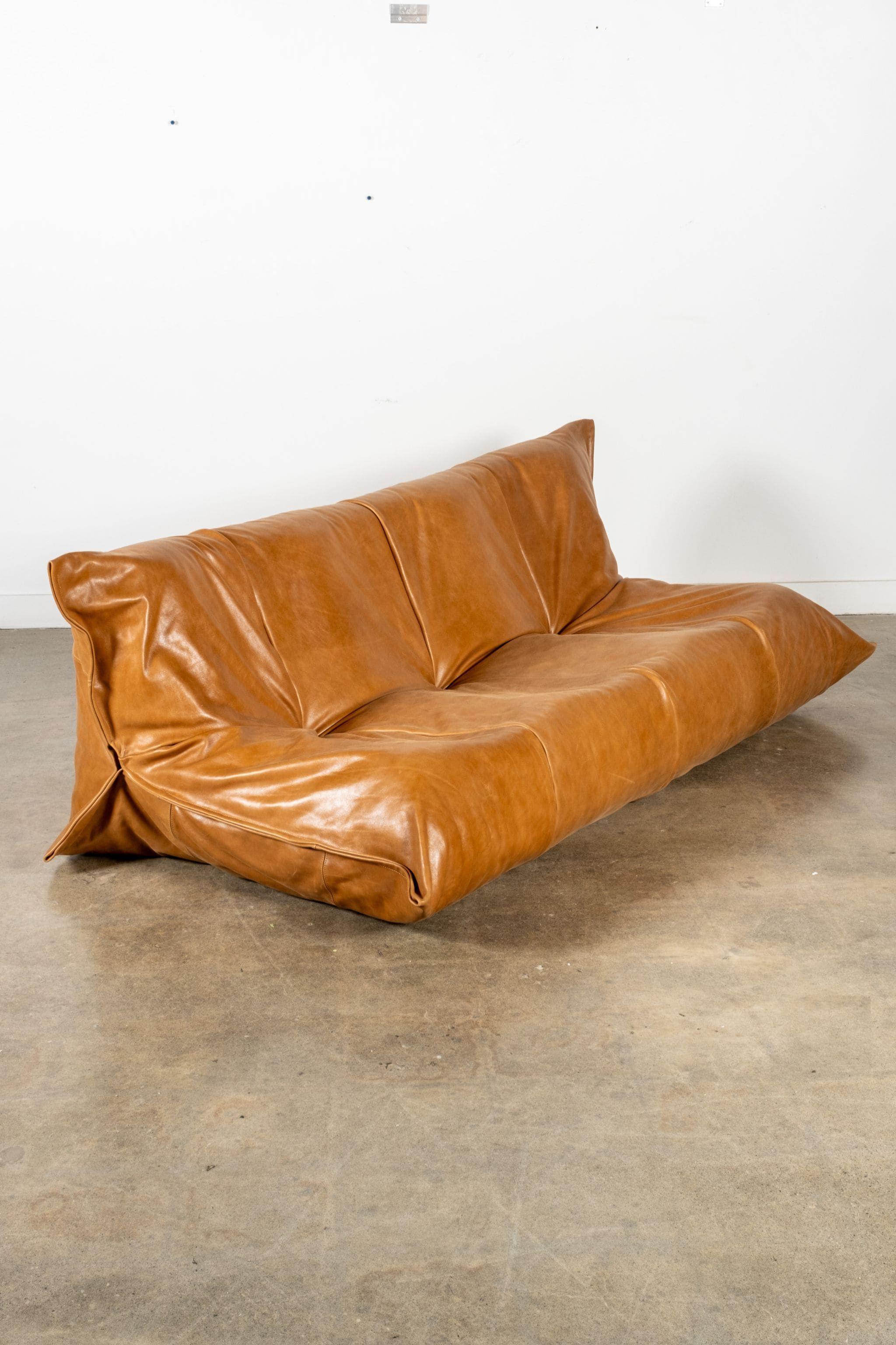 Postmoderne Canapé Yoko 3 places Ligne Roset en cuir de Michel Ducaroy