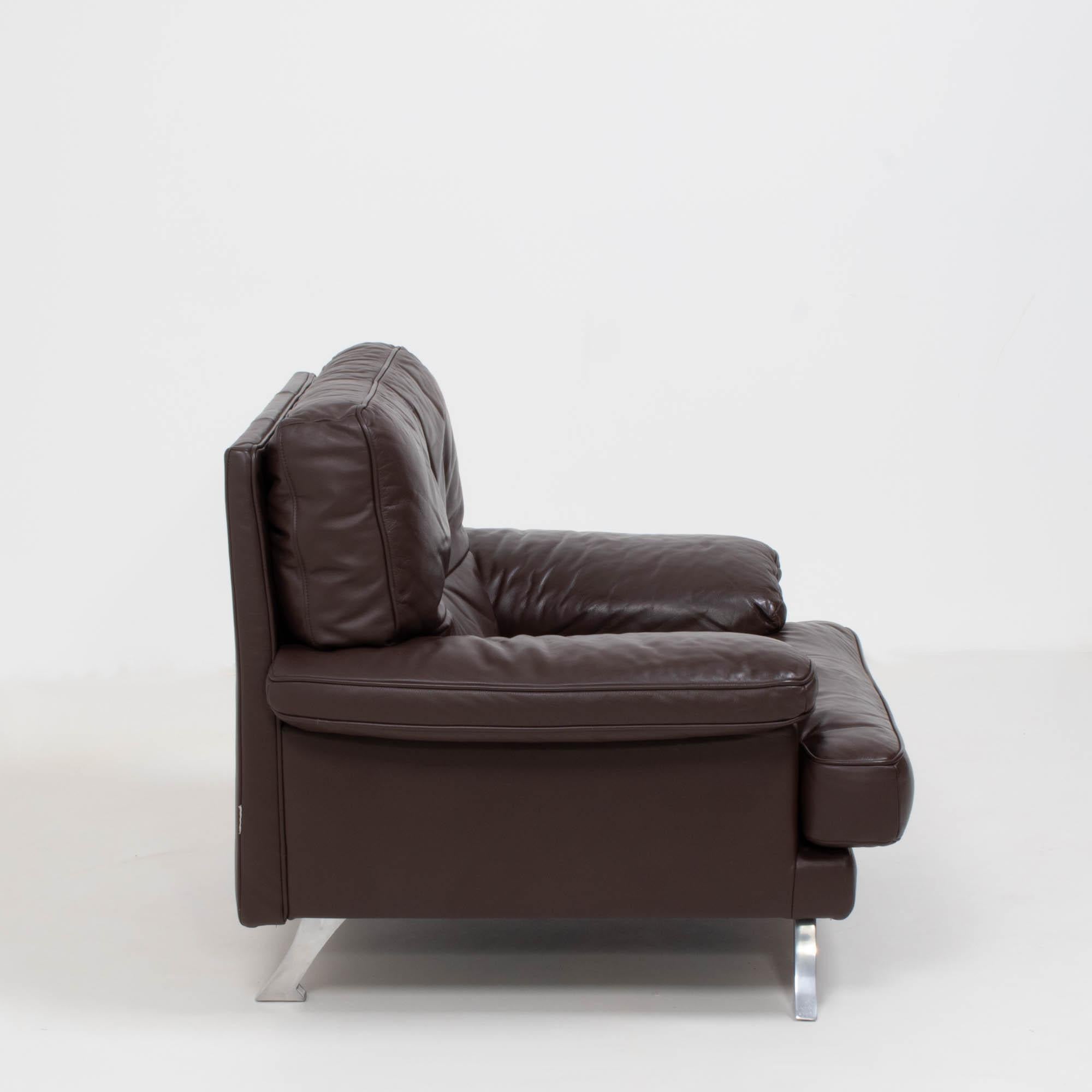 Ligne Roset Melodie Brown Leather Armchair In Good Condition In London, GB