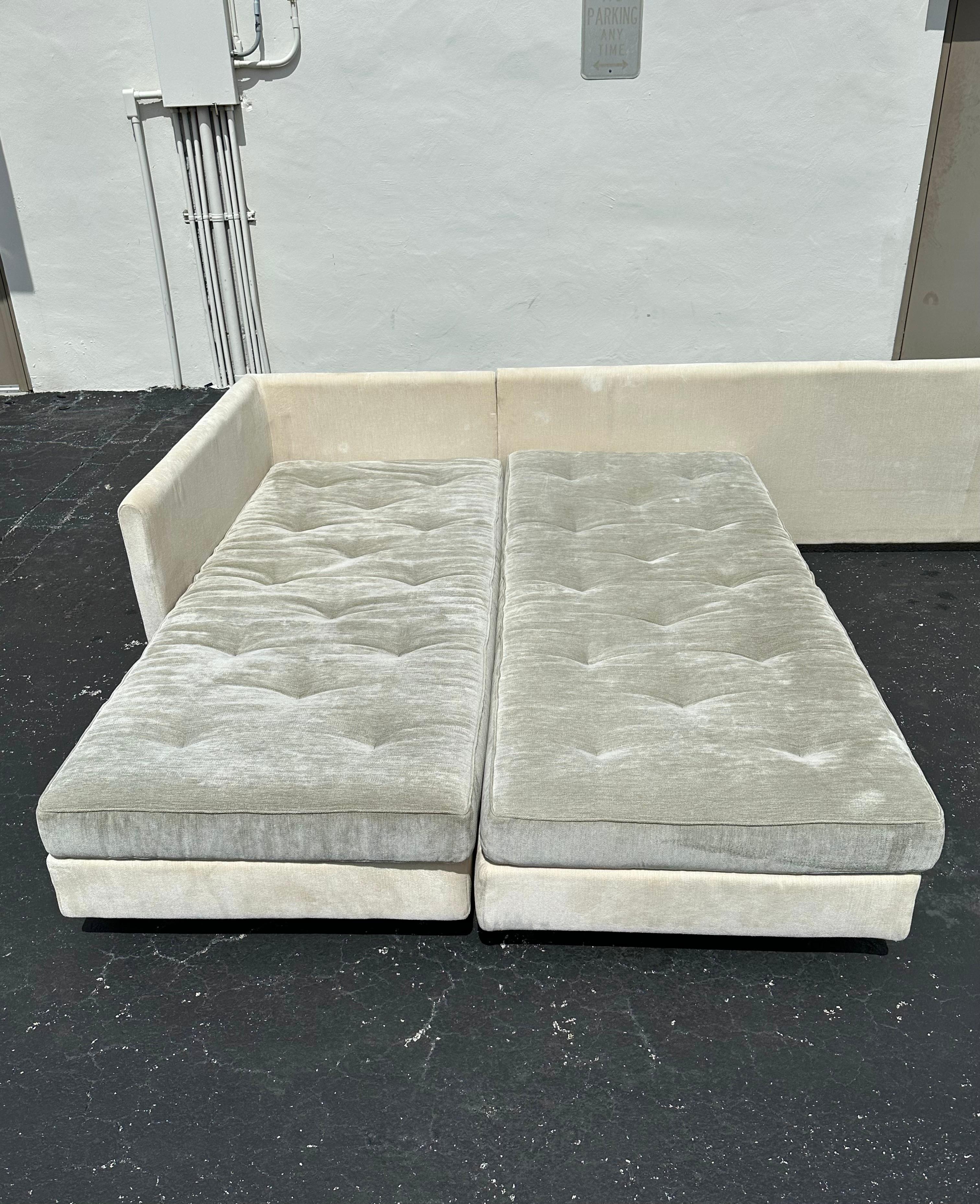 Ligne Roset Modular Seccional Convertible Abajo Gris Beige en venta 3