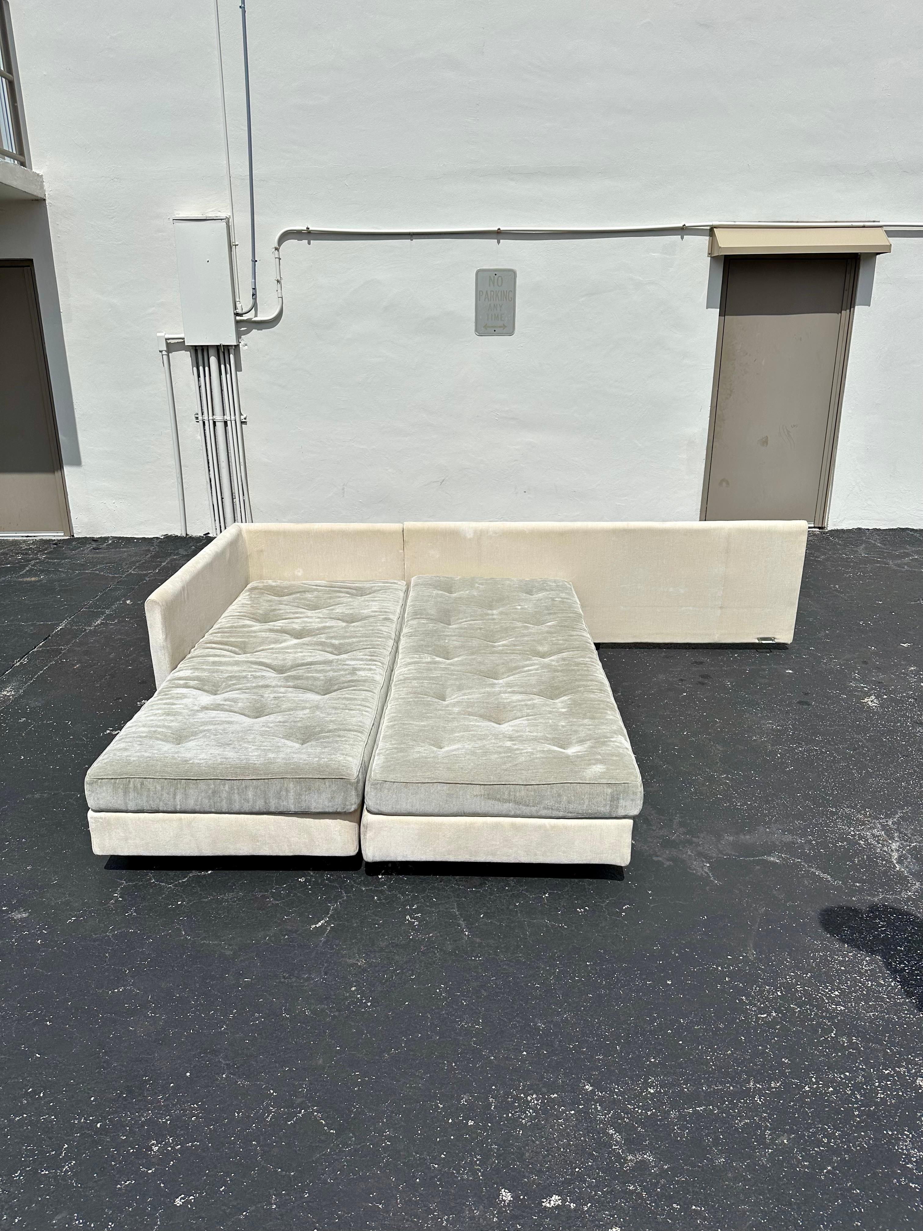 Ligne Roset Modular Seccional Convertible Abajo Gris Beige en venta 7