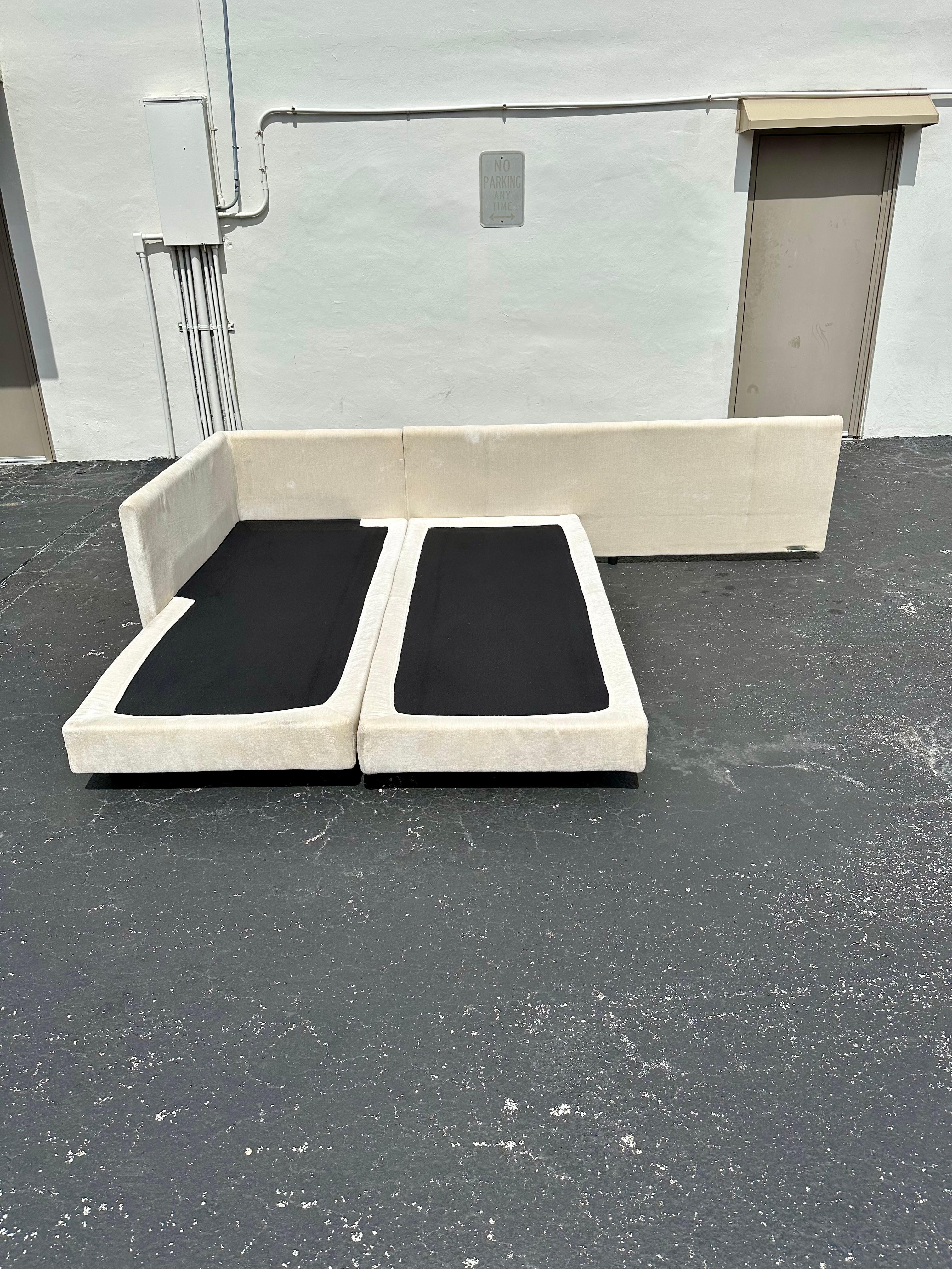Ligne Roset Modular Seccional Convertible Abajo Gris Beige en venta 8