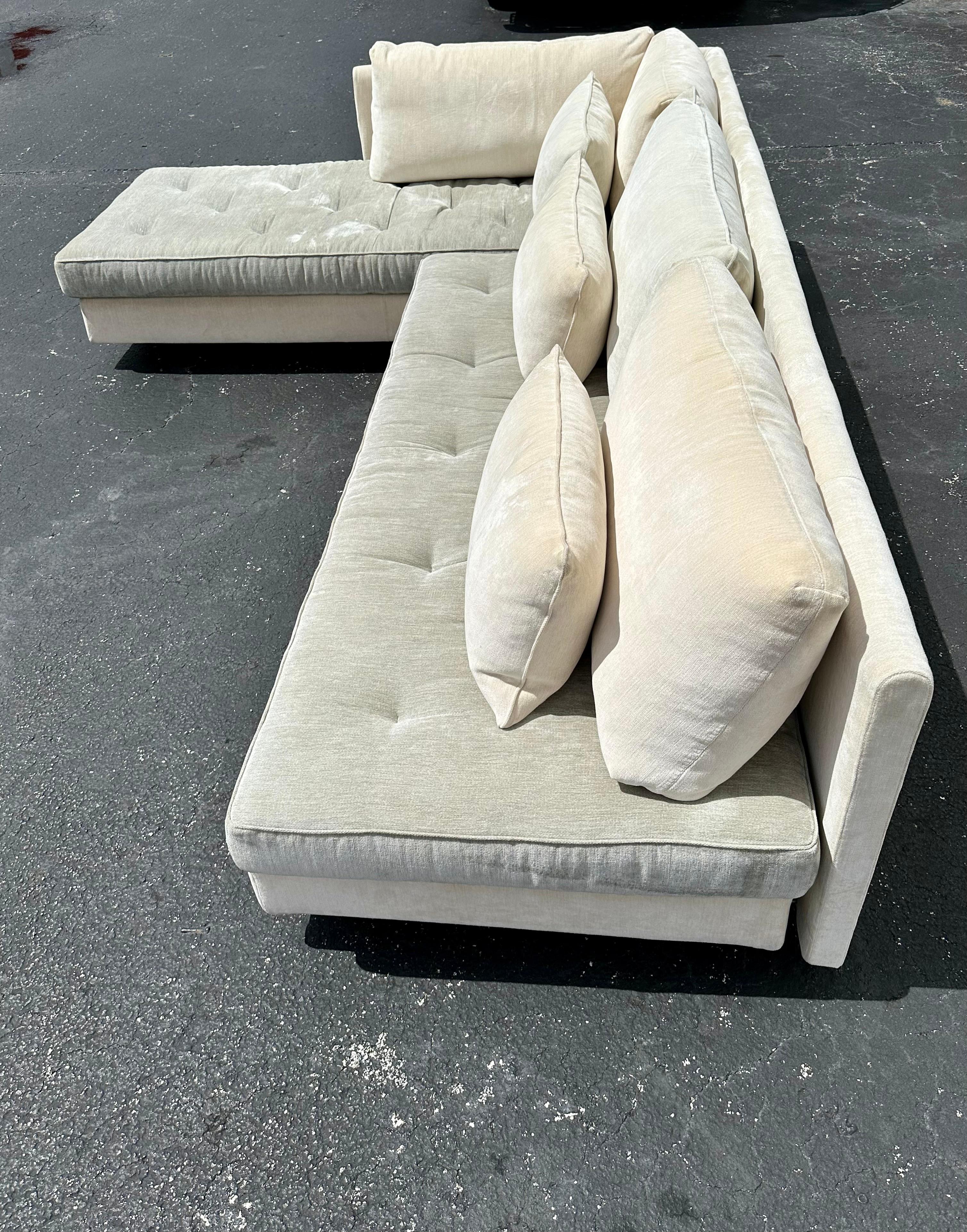 Ligne Roset Modular Seccional Convertible Abajo Gris Beige en venta 1