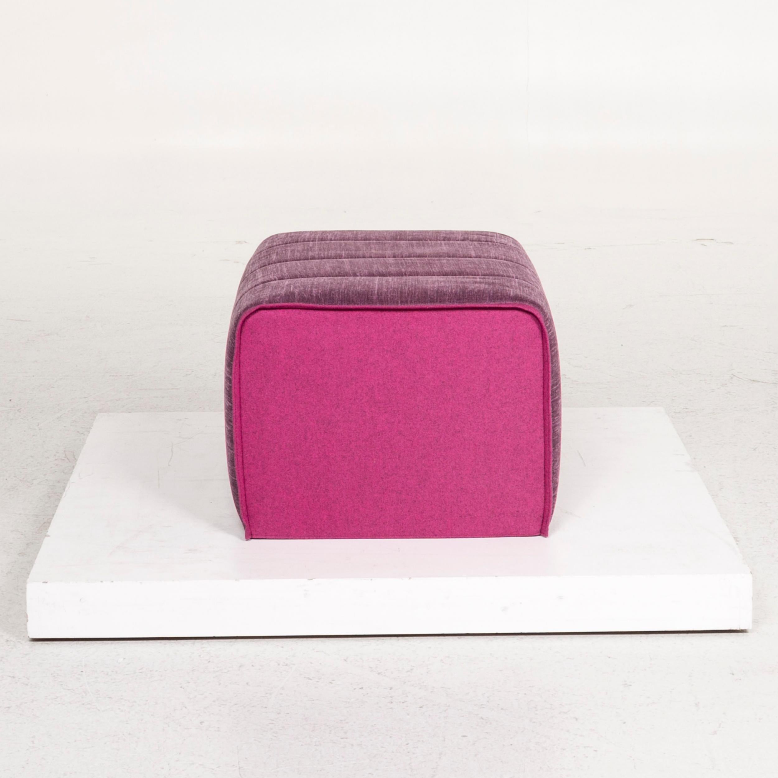 Contemporary Ligne Roset MOËL Fabric Stool Purple Ottoman